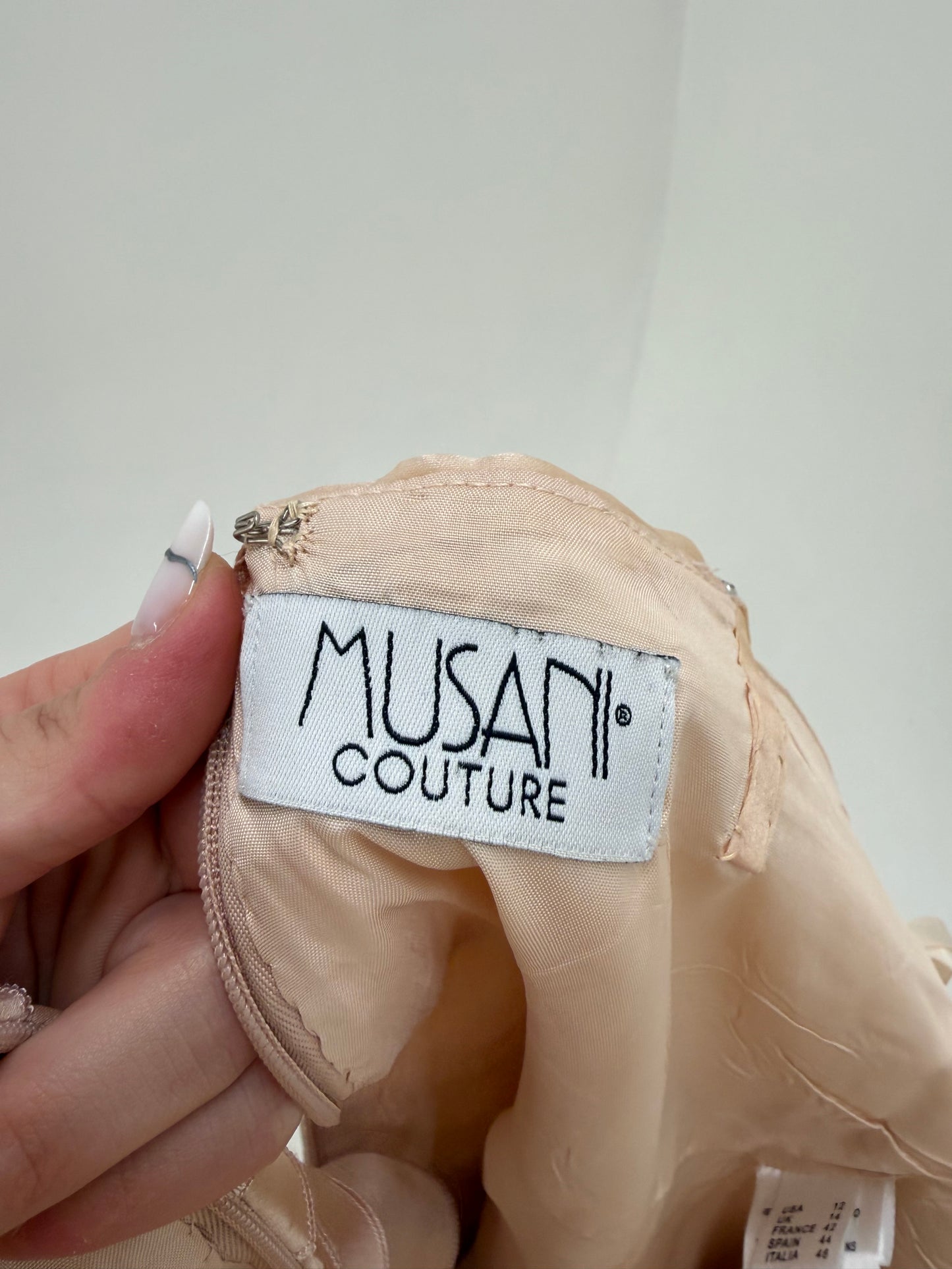 Rochie couture din mătase naturală perlata in degrade cu corsaj