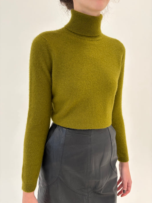 Maleta petite din cașmir multiply seaweed green