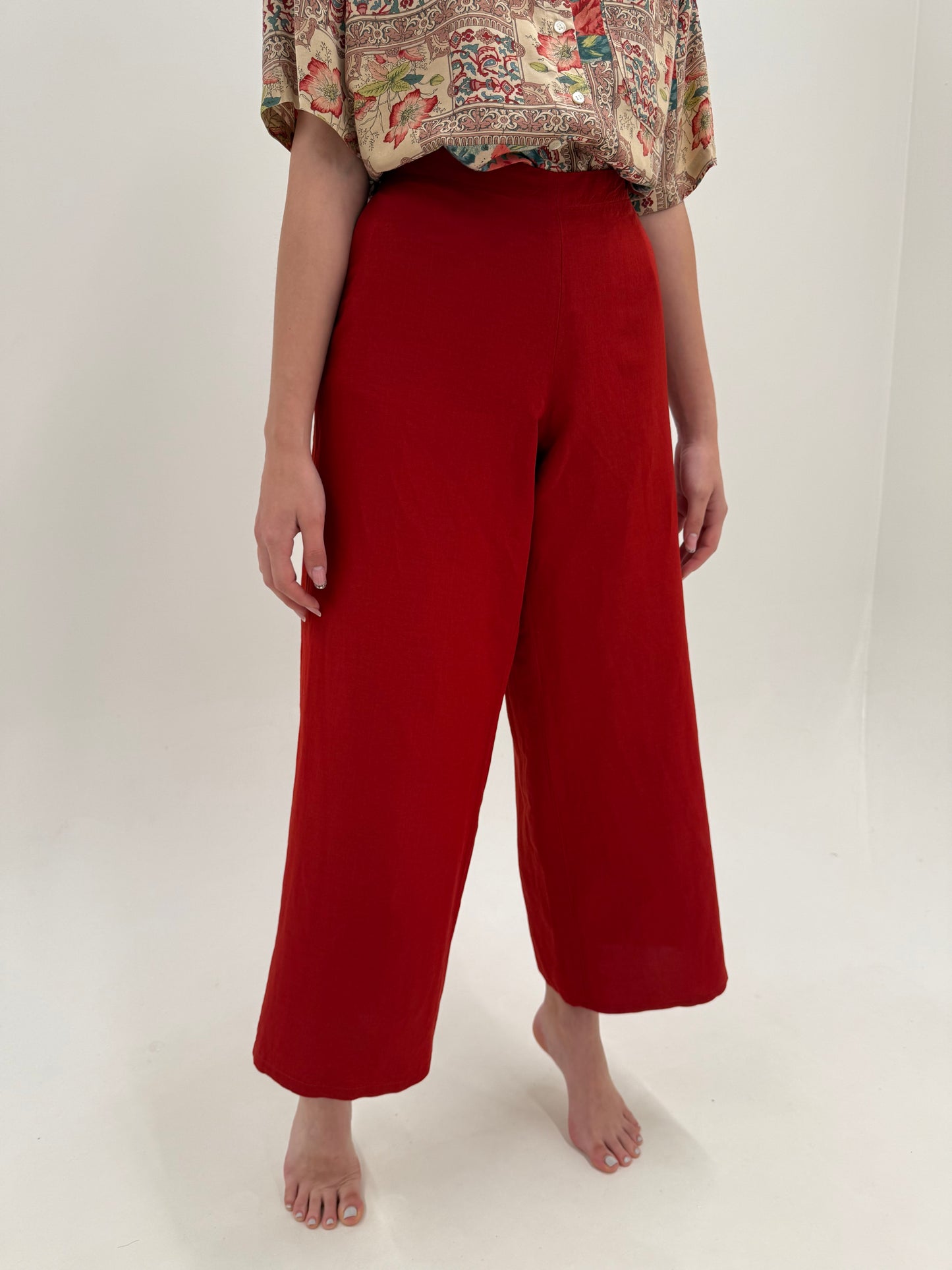 Pantaloni palazzo brick red superb din in