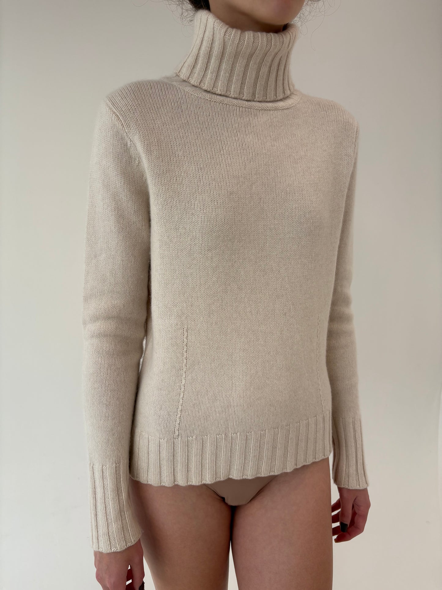 Maleta high end din cașmir gros multiply off white