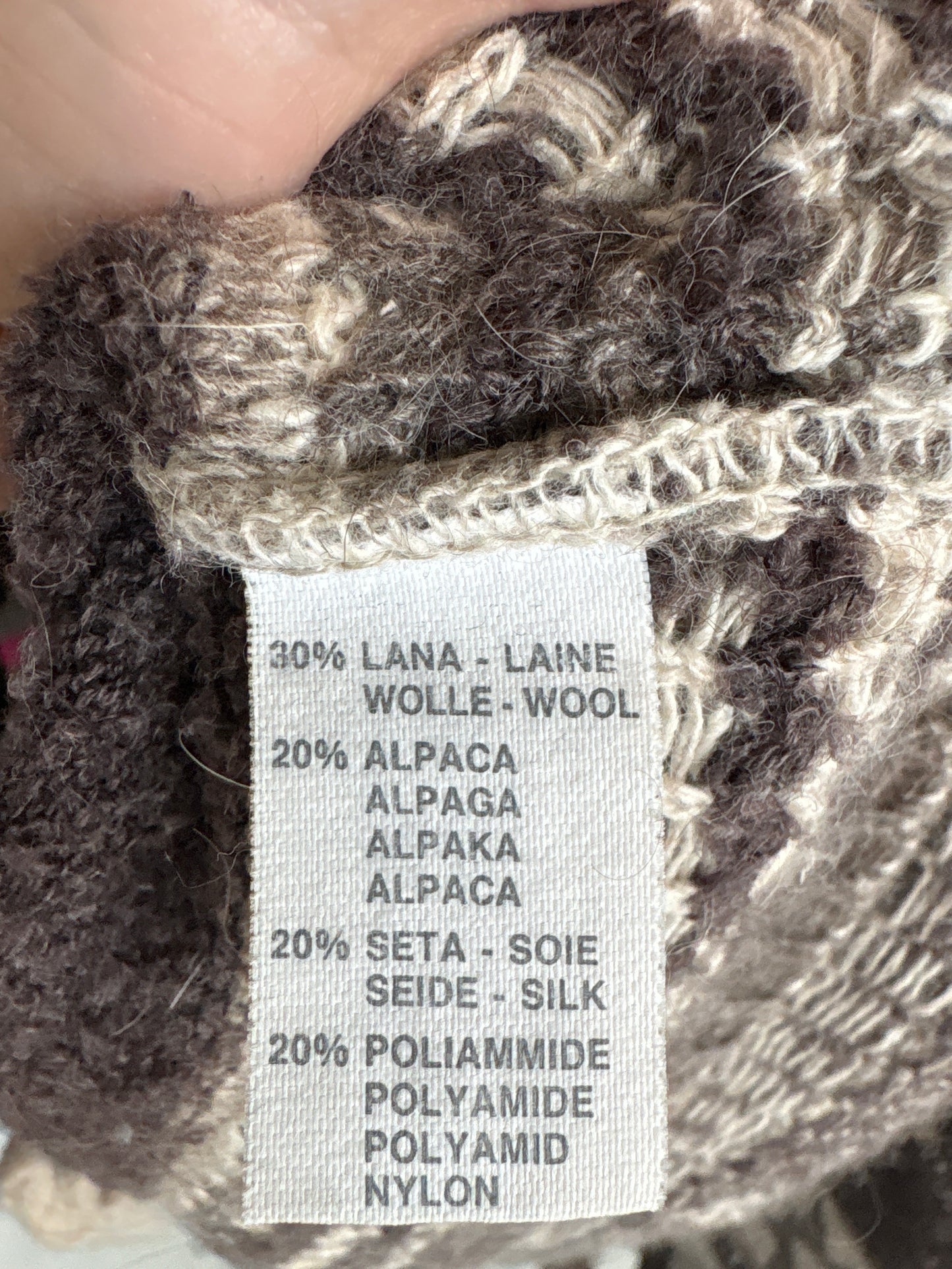 Jacheta tricot de alpaca, mătase naturală și lana în culori naturale