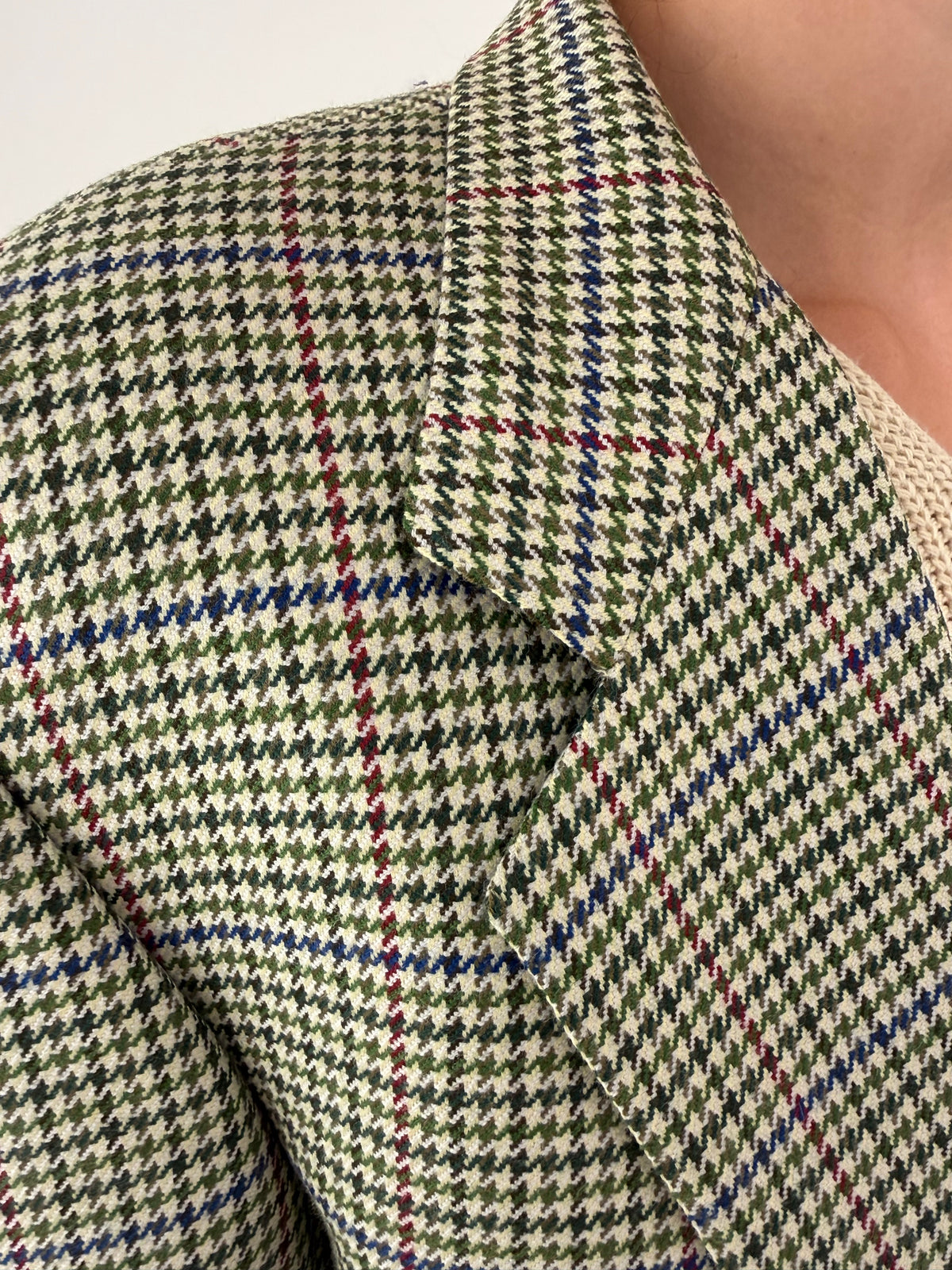 Sacou Yves Saint Laurent vintage ivoire pied de coq din lana și cașmir