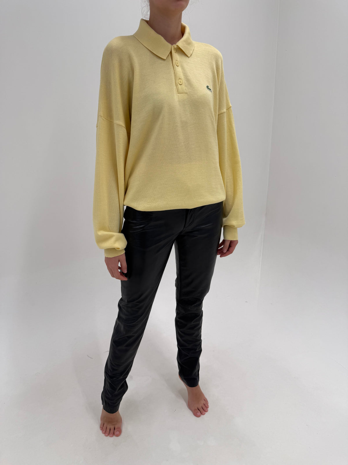 Pantaloni Tommy Hilfiger din piele naturală extrem de moale tall in croi pe picior