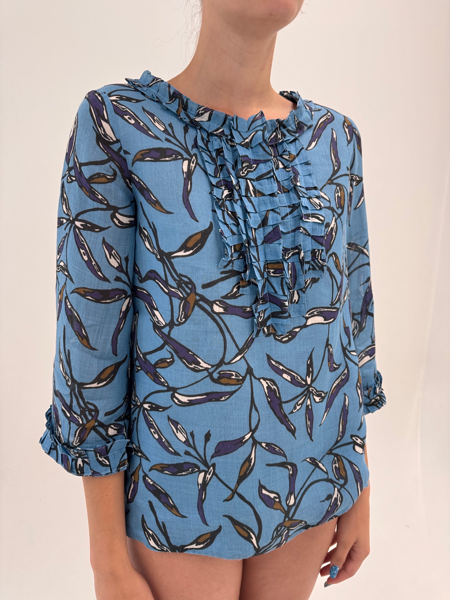 Tunica Max Mara din in excepțional extrem de fin cu print organic