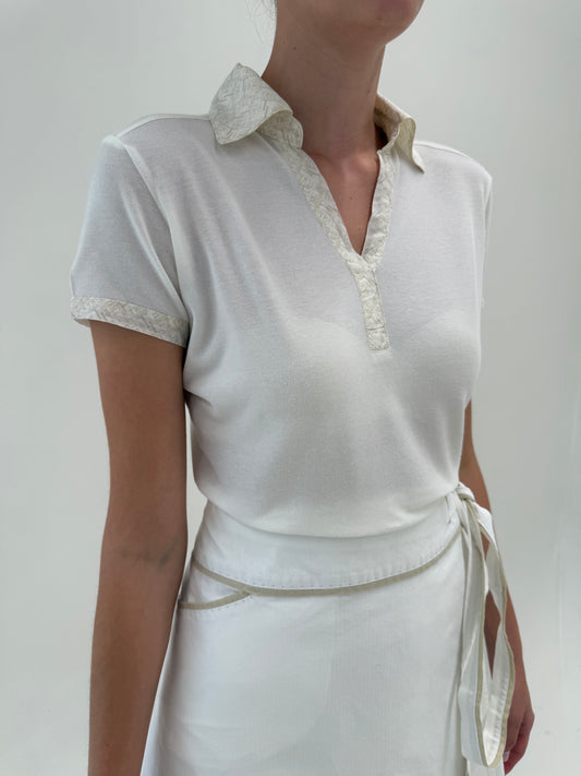 Top polo Trussardi din bumbac excepțional texturat