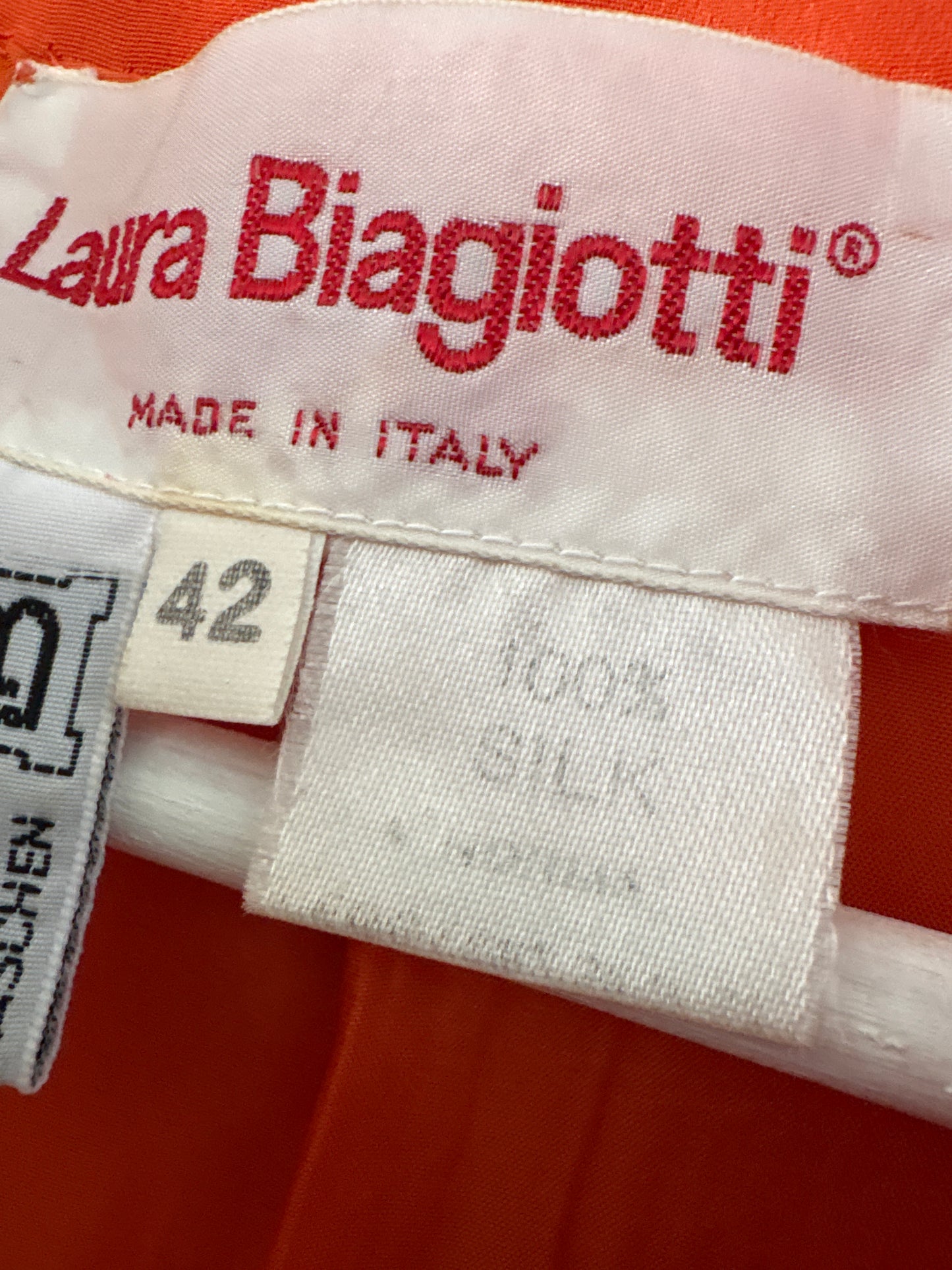 Sacou petite de brand luxury Laura Biagiotti oranj din mătase naturală