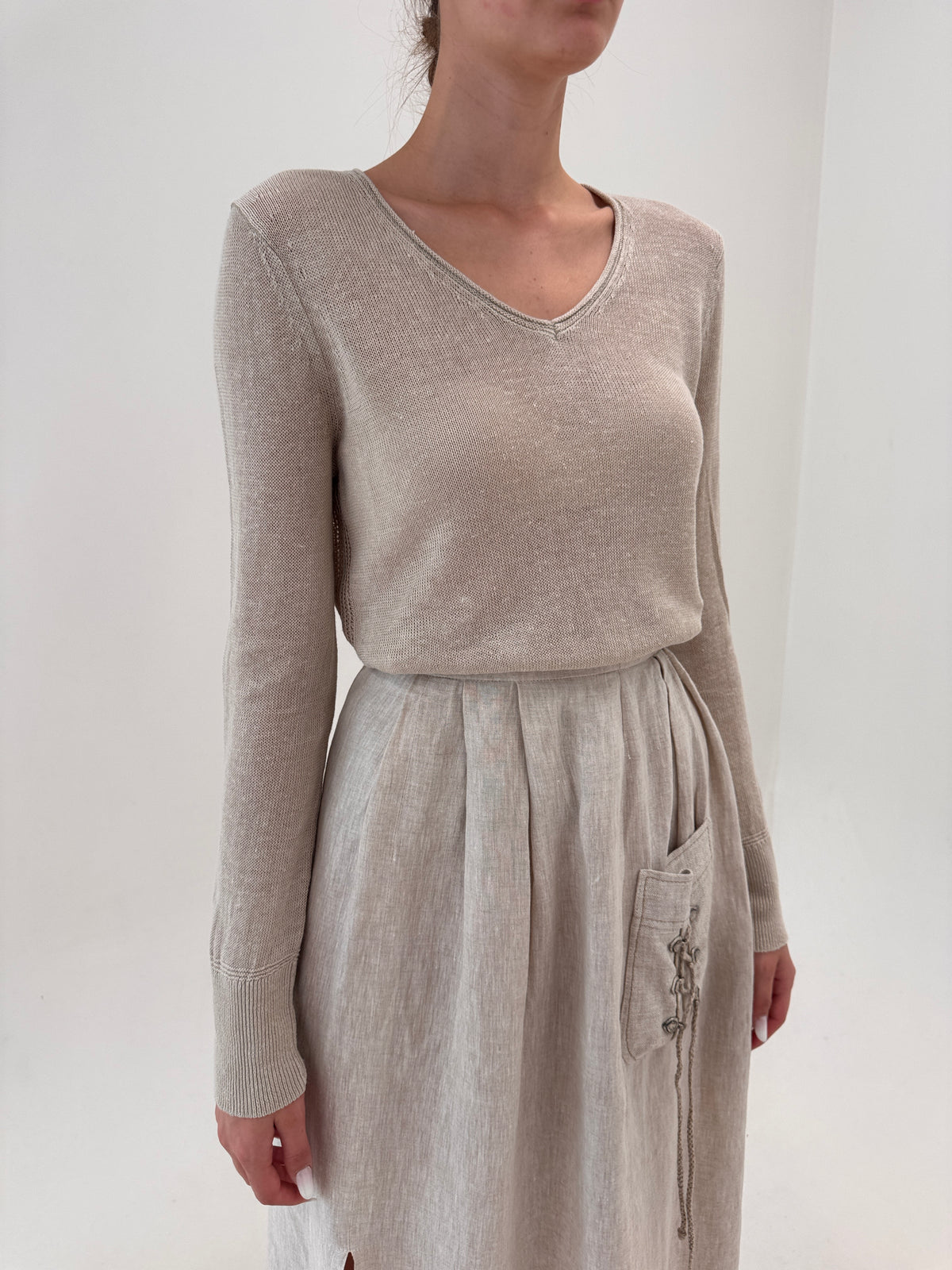 Soft knit de vară sand nude din 100% in