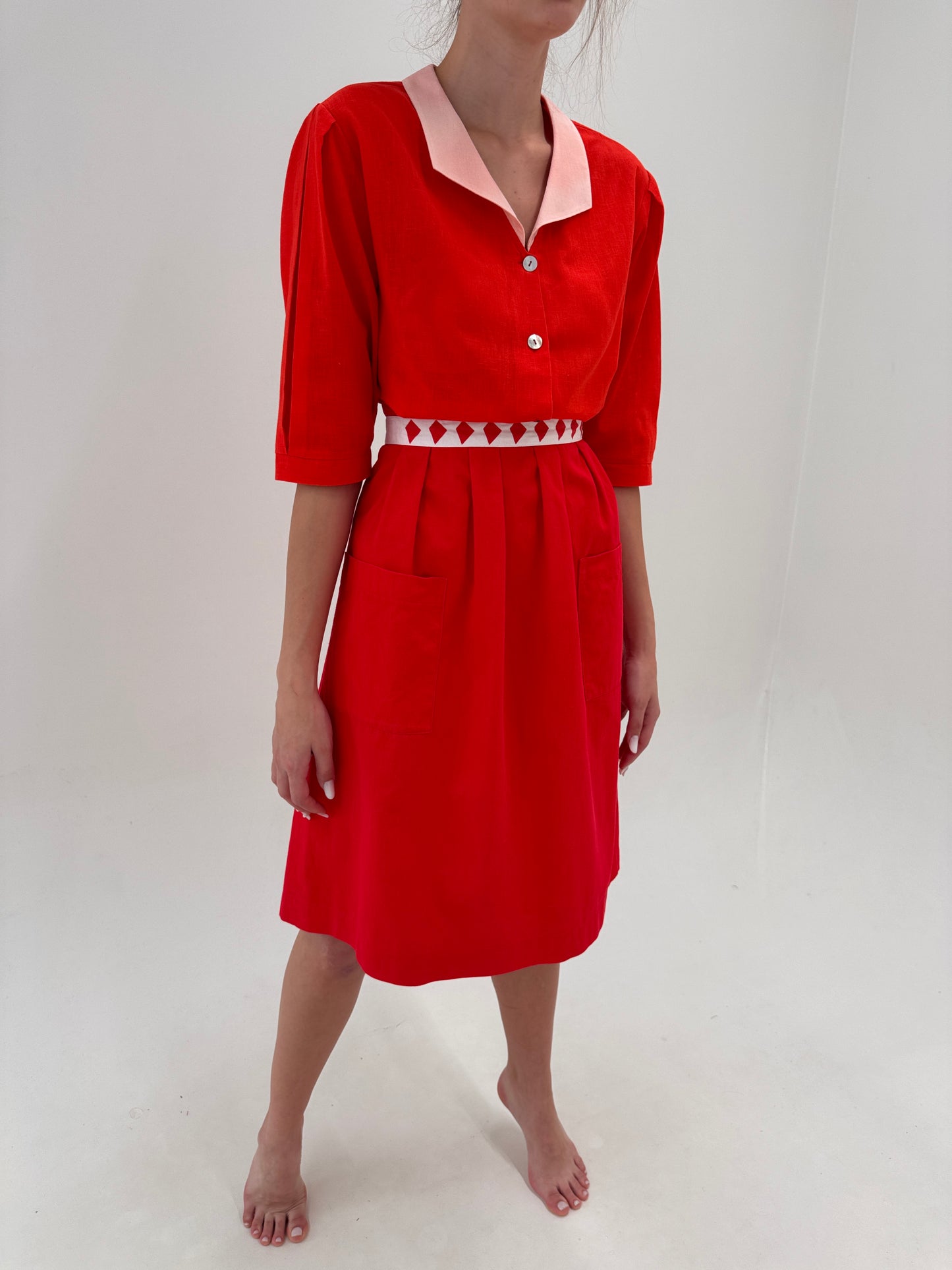 Fustă vintage italiană de designer din faille excepțional de bumbac