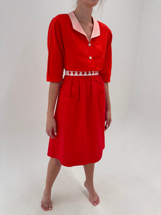 Fustă vintage italiană de designer din faille excepțional de bumbac