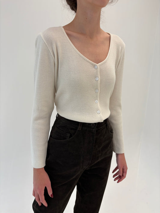 Cardigan italian din lana merino extrafina de gramaj mare