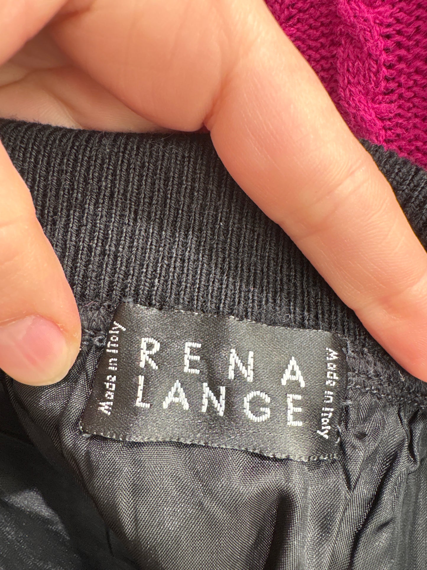 Fustă neagră de brand premium din tricot de lana extrafina merino