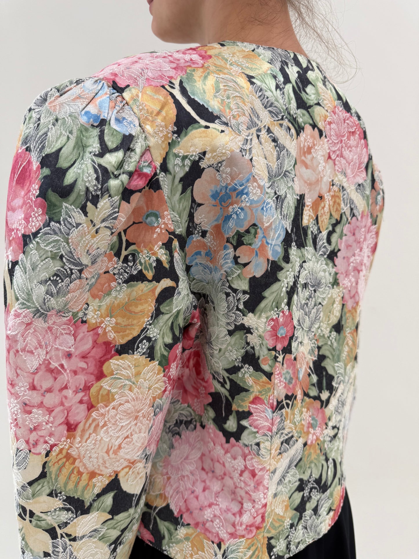 Sacou vintage cu umeri bufanți din jacquard superb de bumbac