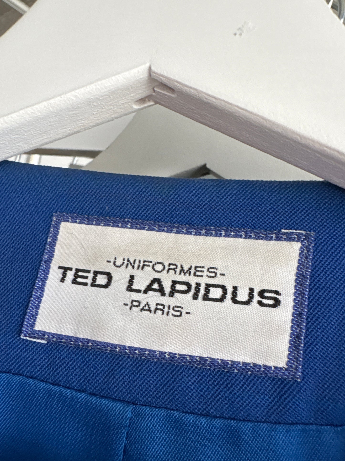 Sacou de brand luxury vintage Ted Lapidus albastru regal cu nasturi aurii