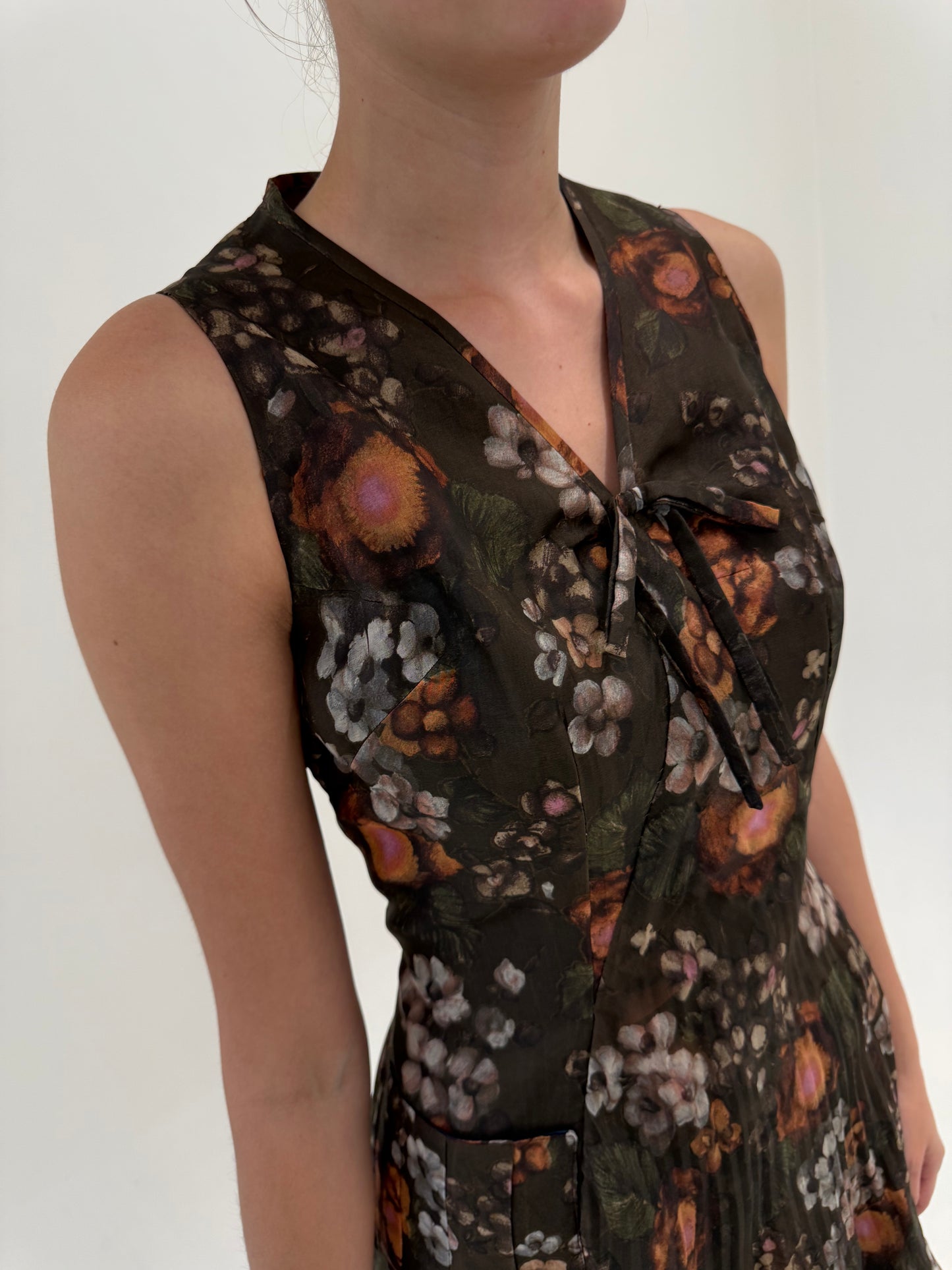 Rochie Old vintage excepțională anii 60 din mătase naturală în culori superbe