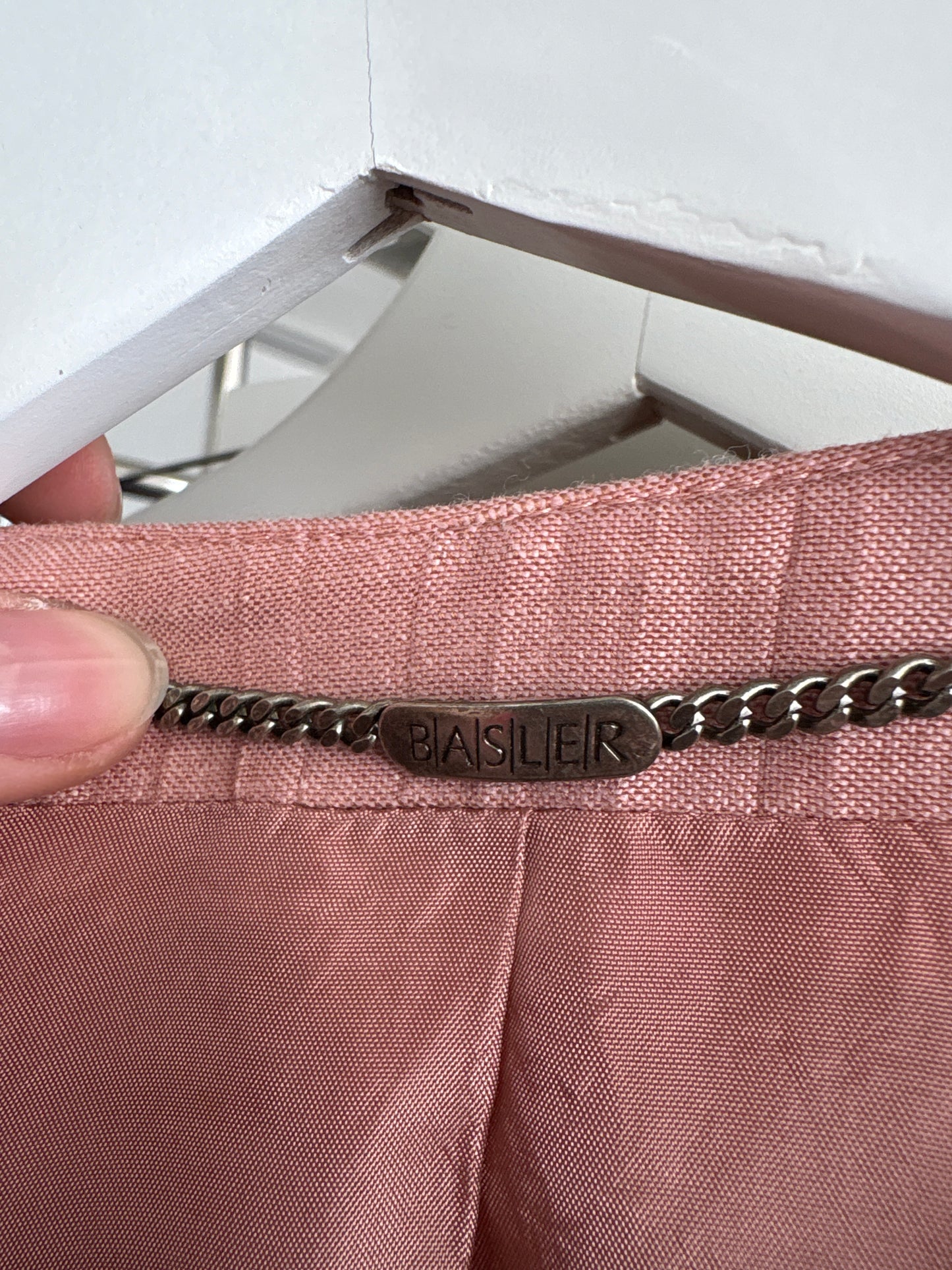 Sacou vintage powder Pink din pânză ușor perlata