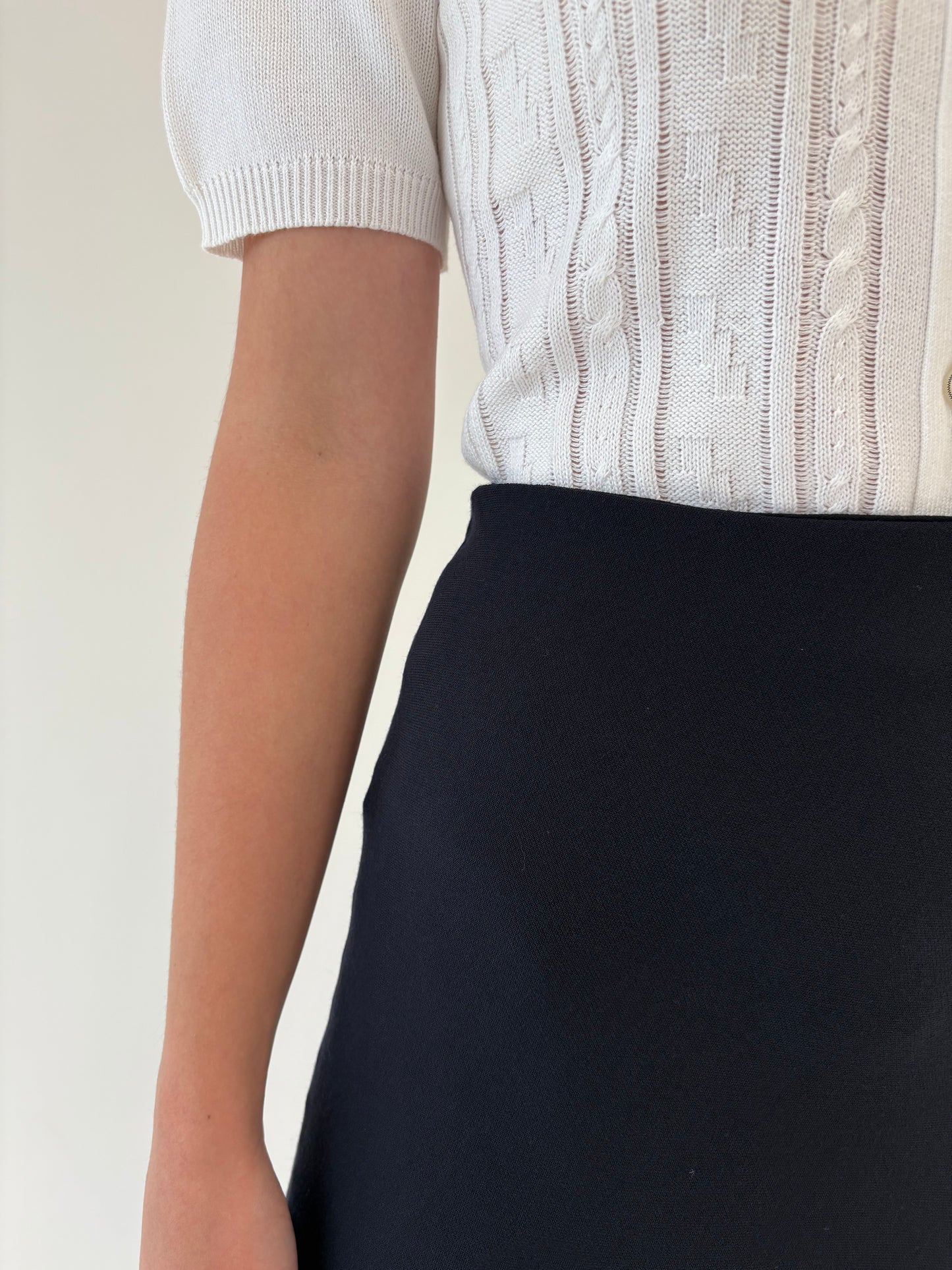 Fustă Navy italiană din stofă excepțională de lana extrafina în bie