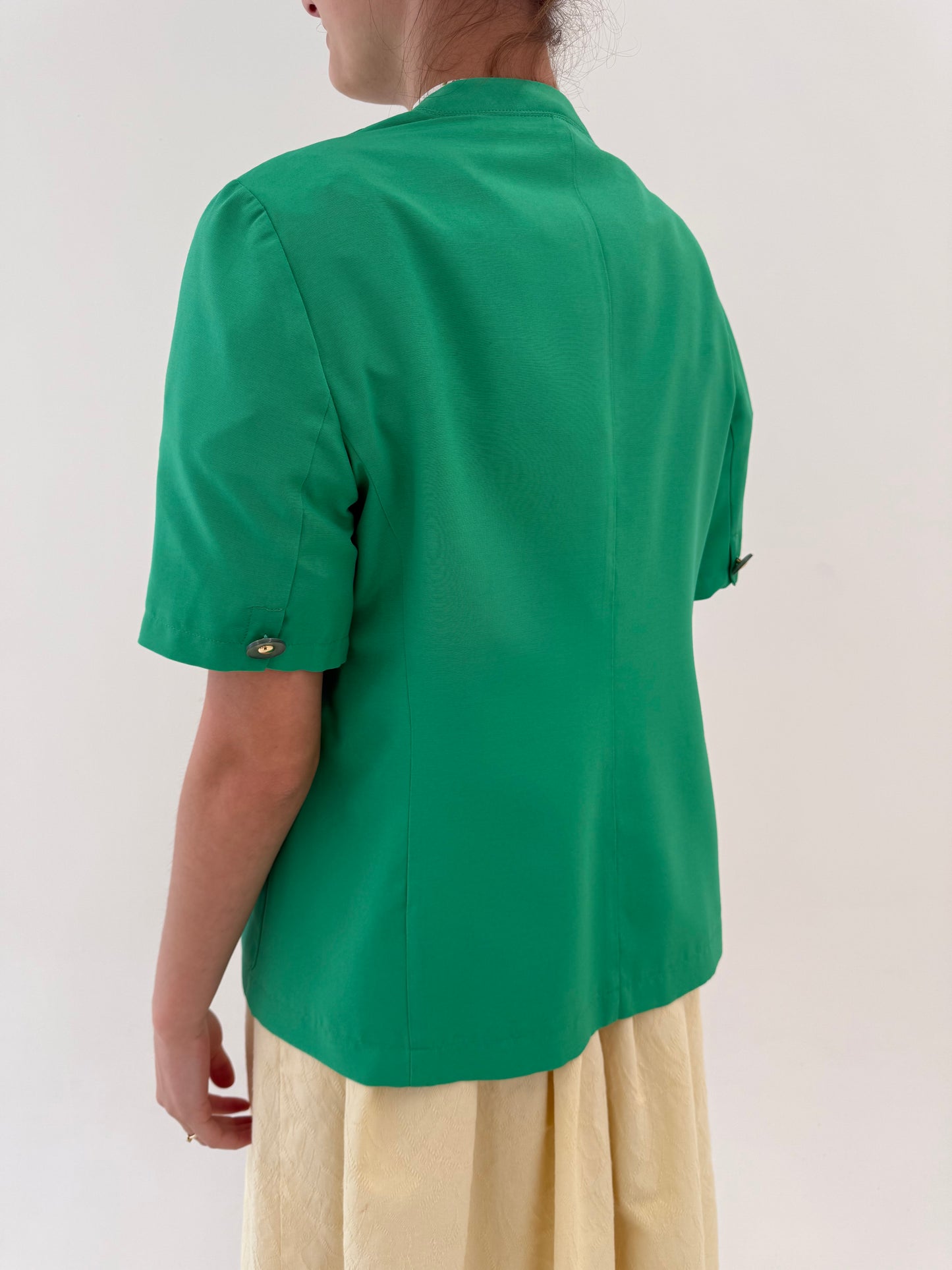 Sacou verde smarald vintage cu nasturi decorativi în cori clasic