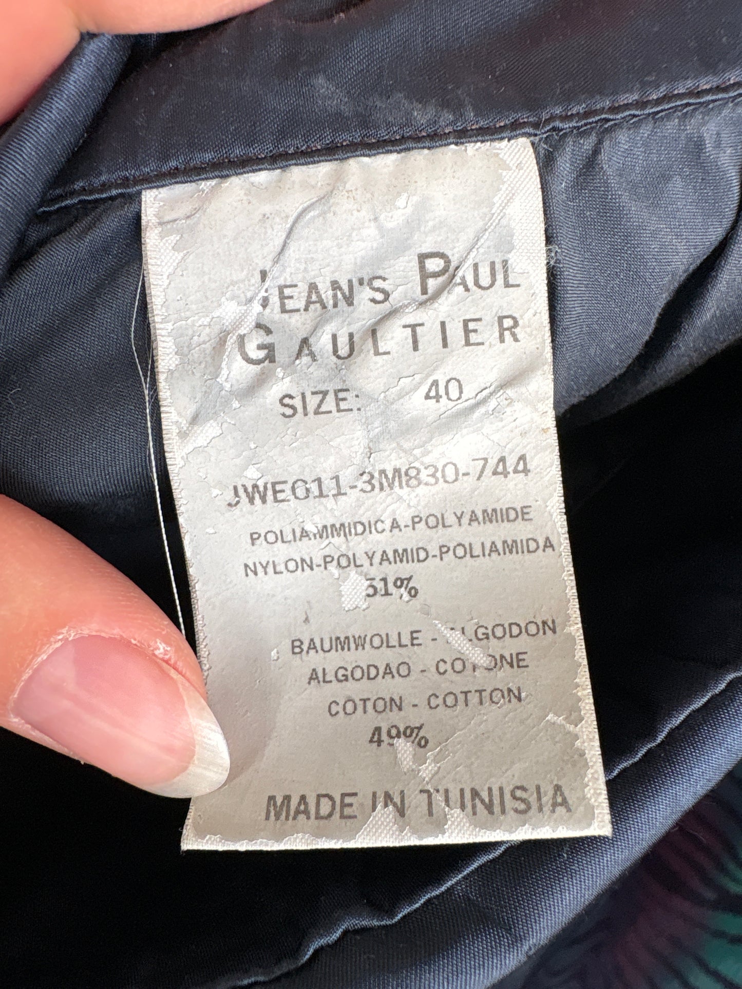 Fustă vintage de colecție Jean Paul Gaultier anii 2000 din satin tehnic cu obi belt