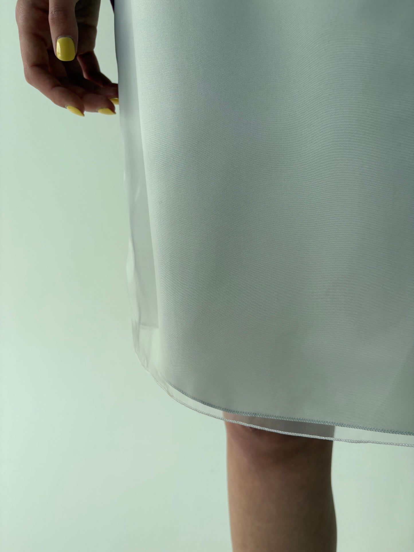 Fustă italiană din organza silver gray în stil Prada