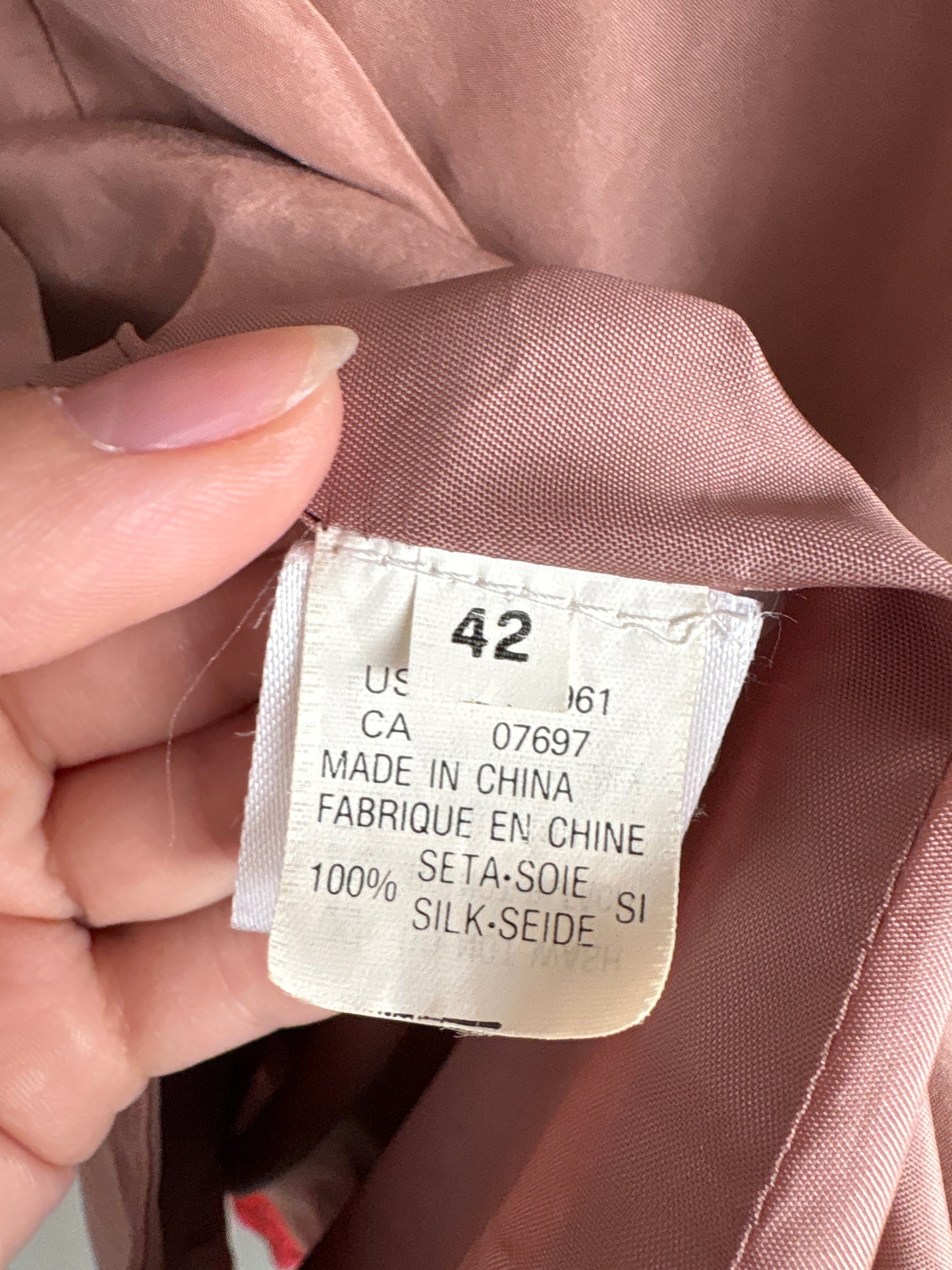 Sacou pink nude petite din panzica de mătase naturală