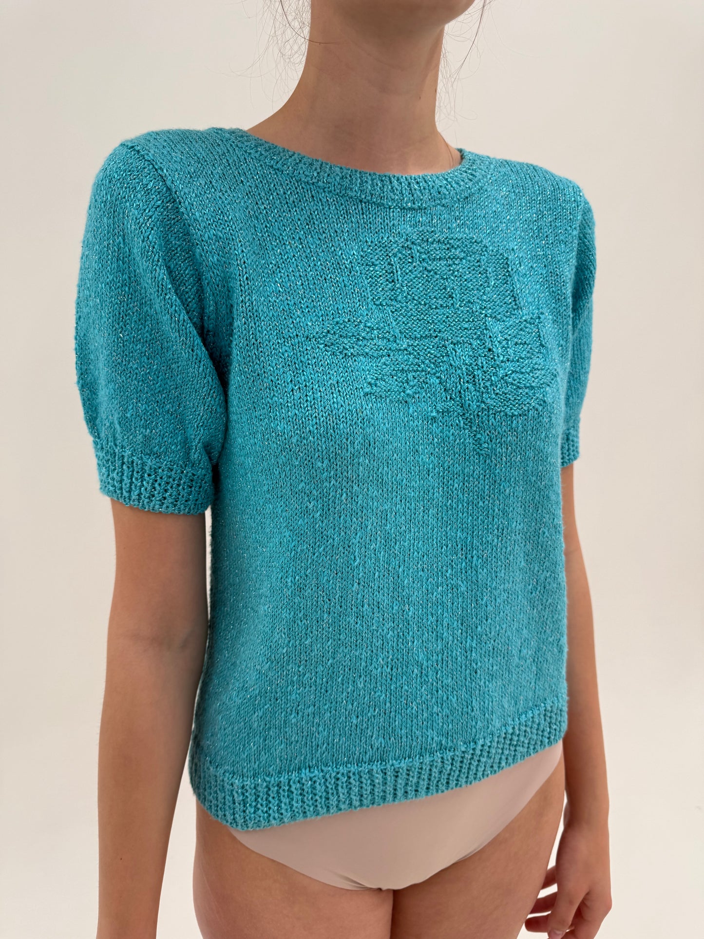 Soft knit vintage Emilio Pucci de colecție cu inserții fine de lurex lucrat manual