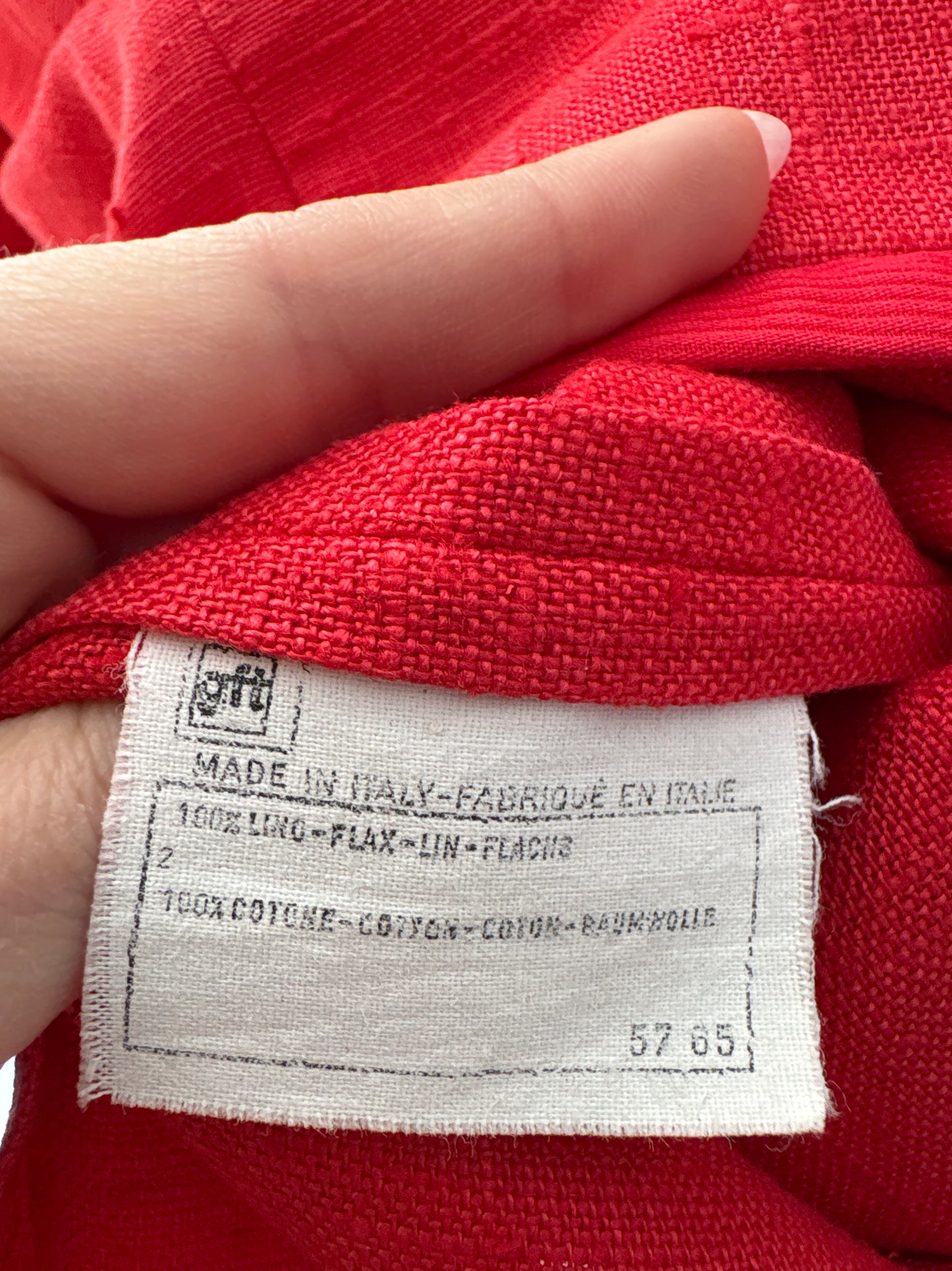 Sacou Valentino vintage din pânză structurată de in cherry red