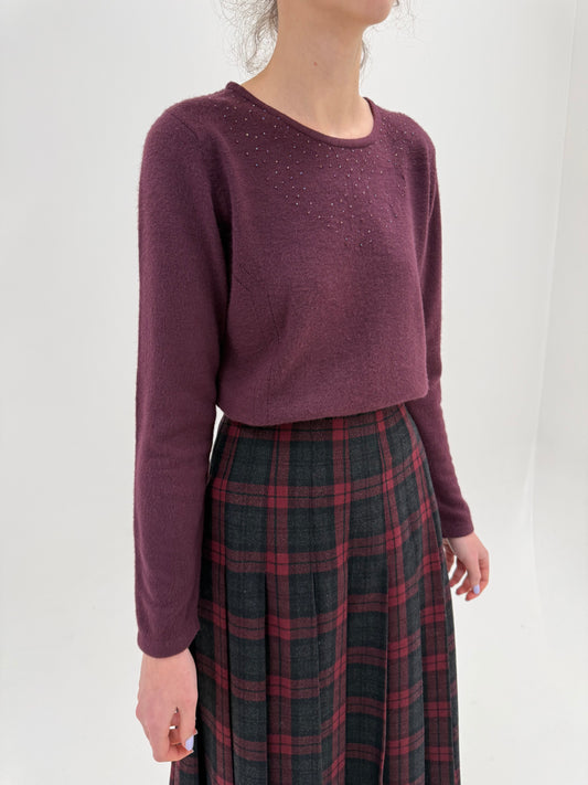 Pulover dark burgundy italian din lana extrafina