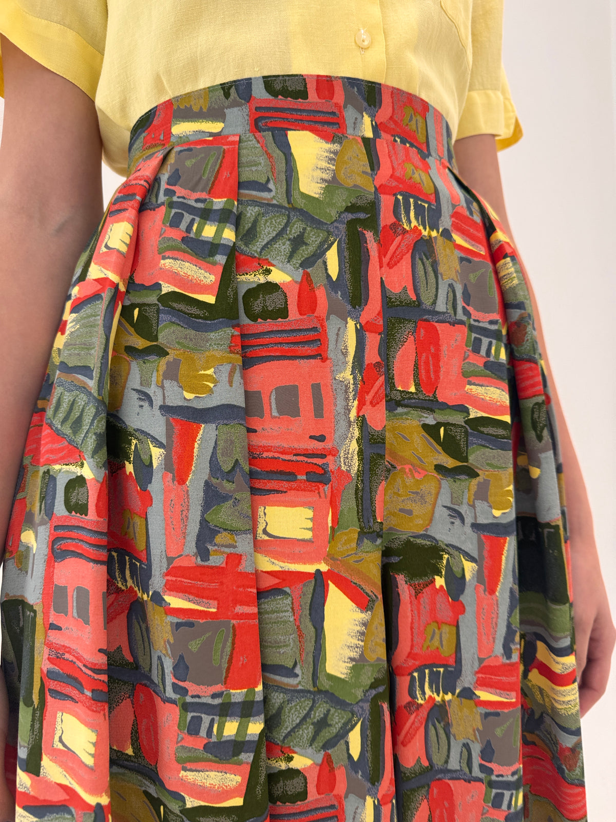 Fustă pantaloni vintage cu talie ultra înaltă marcată super vaporoasă