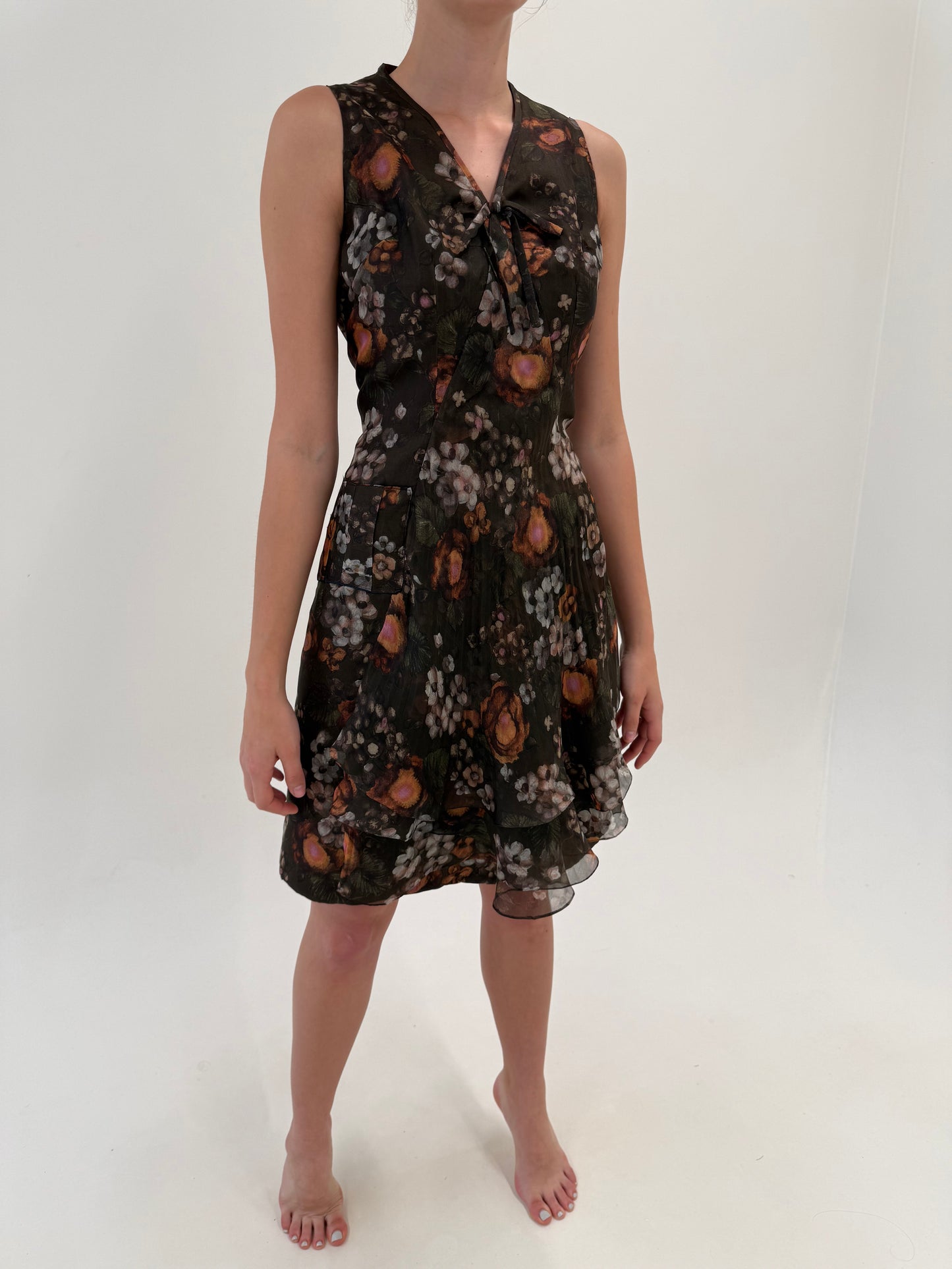 Rochie Old vintage excepțională anii 60 din mătase naturală în culori superbe