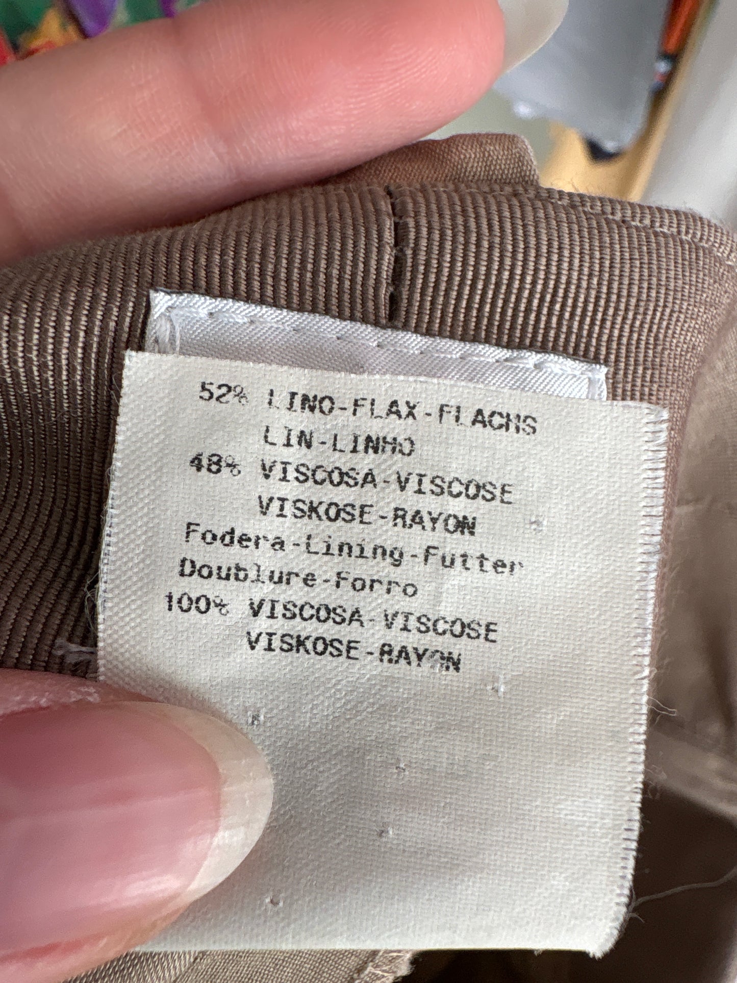 Pantaloni ultra luxury Armani camel din pânză cu talie ultra înaltă