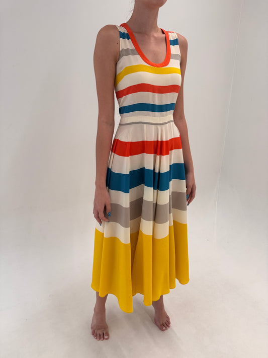 Rochie maxi Marc Jacobs din mătase naturală din mătase naturală în dungi