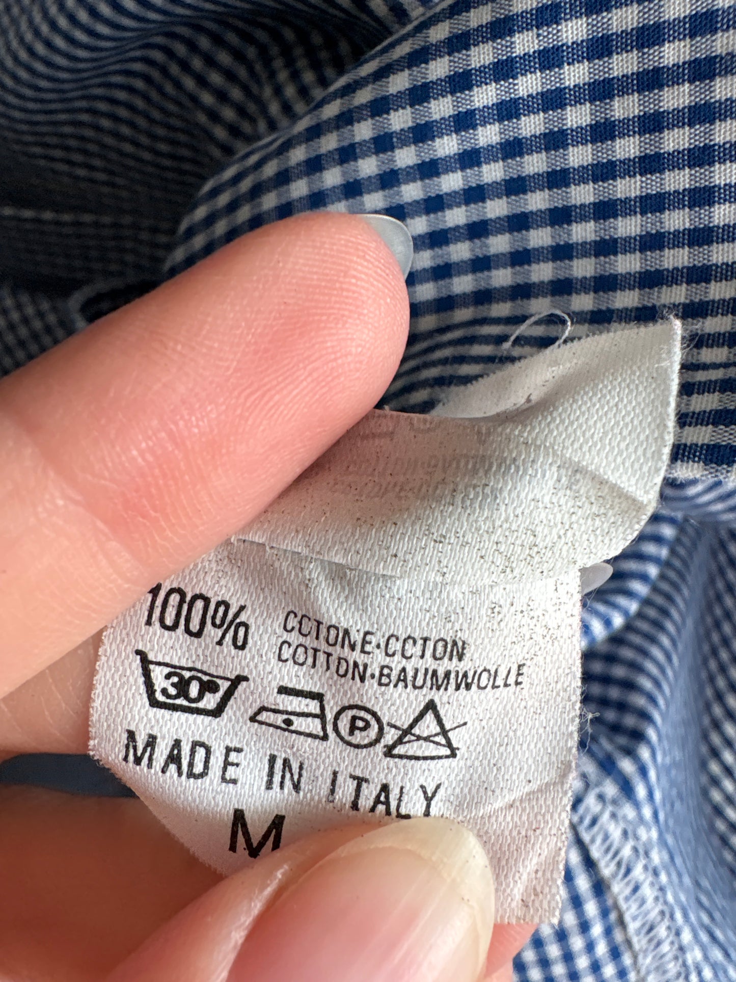 Cămașa gingham din bumbac premium Navy cu alb