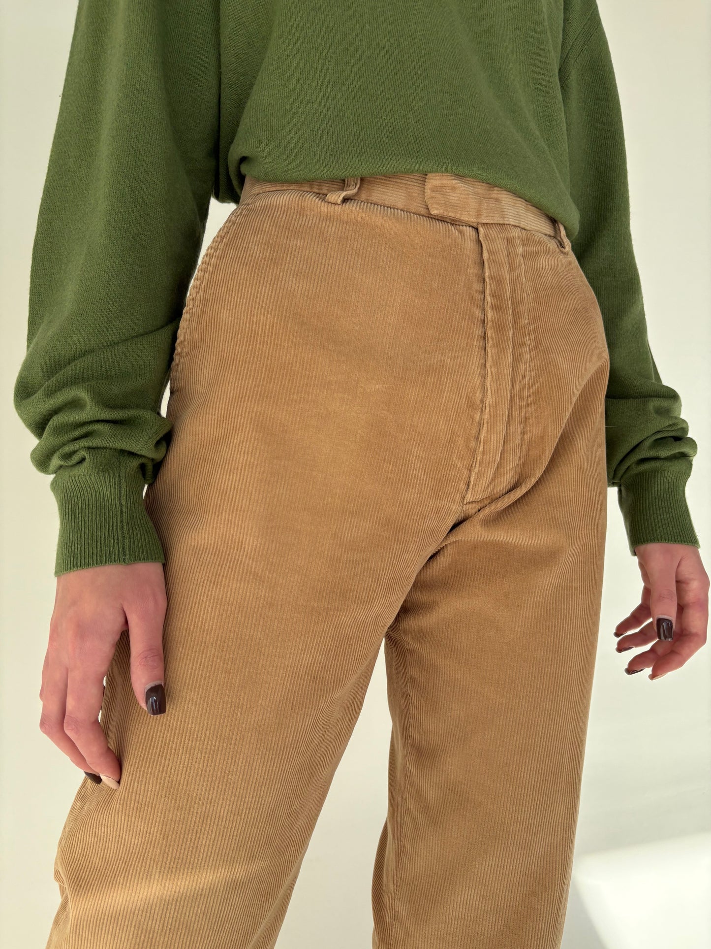Pantaloni camel Stefanel fin corduroy