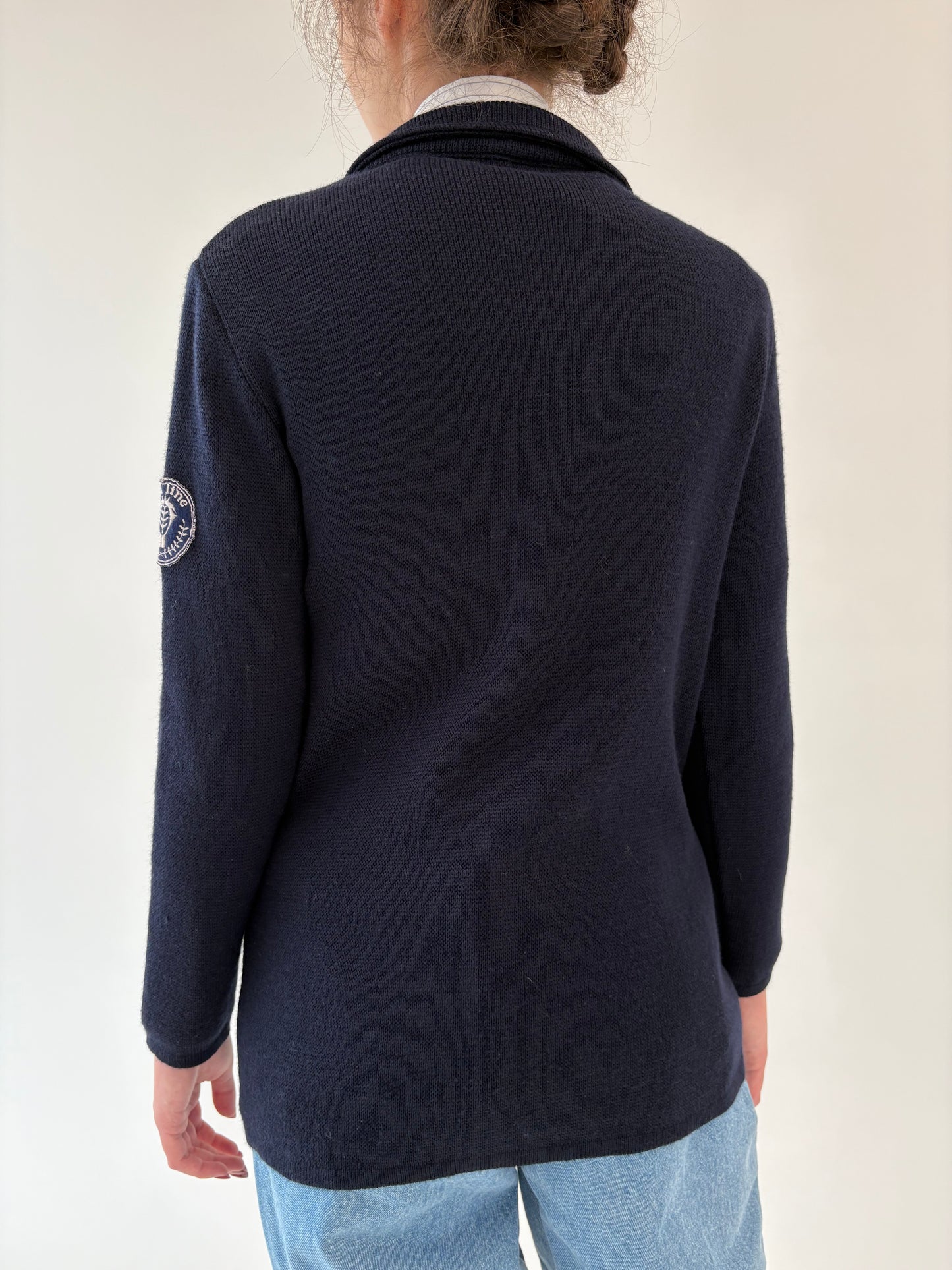 Sacou super premium italian din jerse de lana extrafina de gramaj mare cu închidere dublă