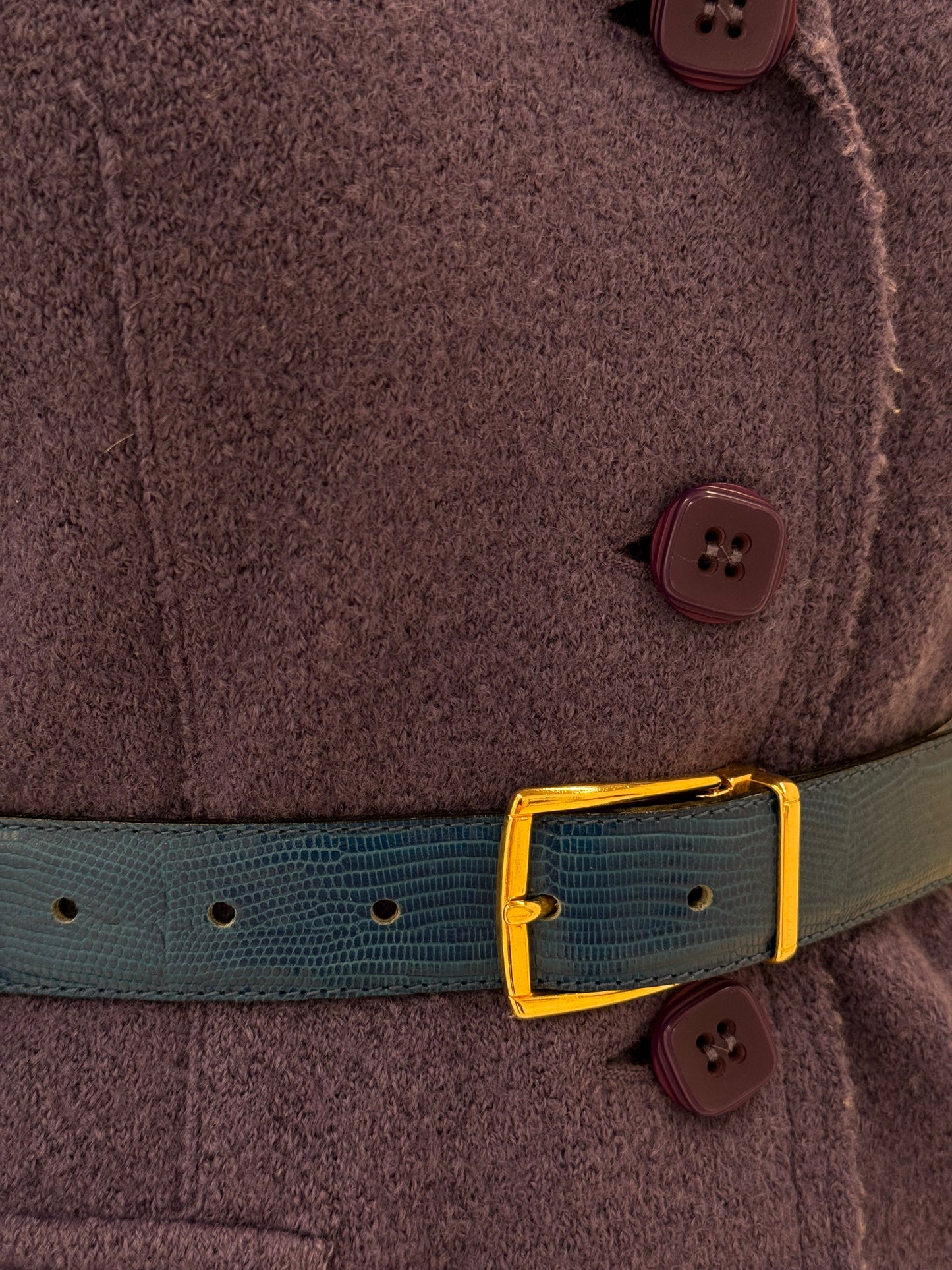 Curea italian Navy blue din piele naturală cu feronerie aurie