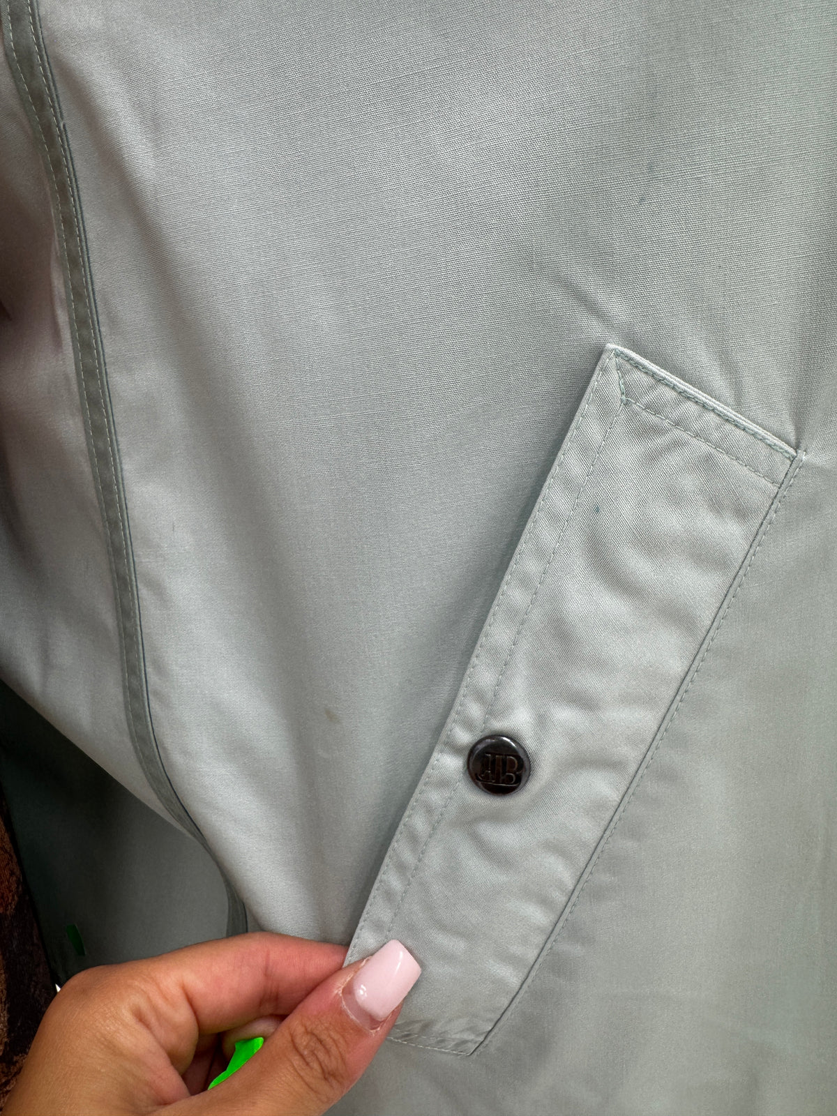 Jachetă impermeabilă de brand vintage luxury italian dusty baby blue