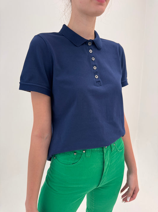 Top Burberry polo din bumbac Navy blue