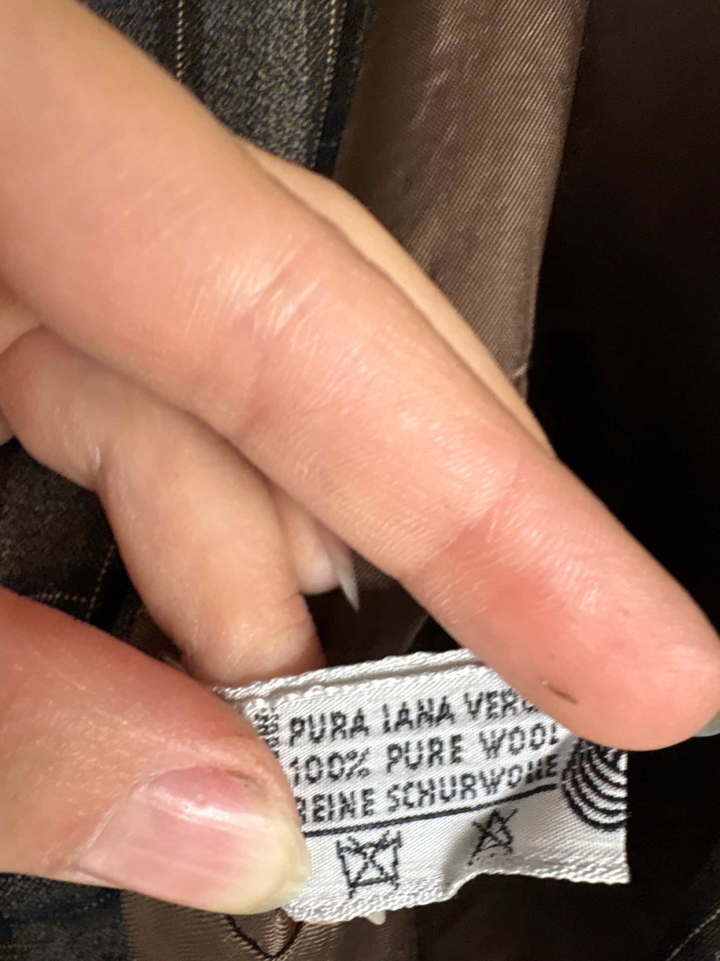 Sacou din la alura extrafina certificată chocolate brown în carouri