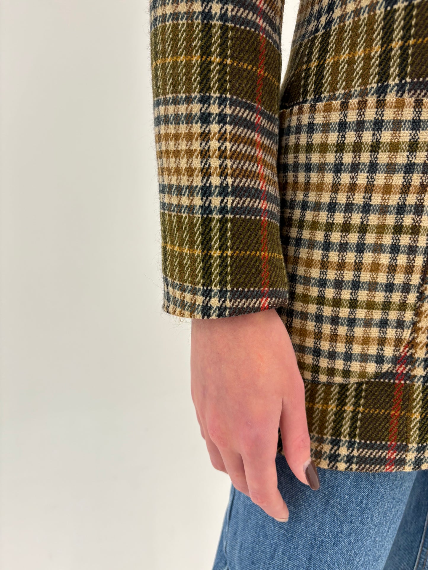 Sacou luxury Ungaro vintage din tweed cambrat și croi lung