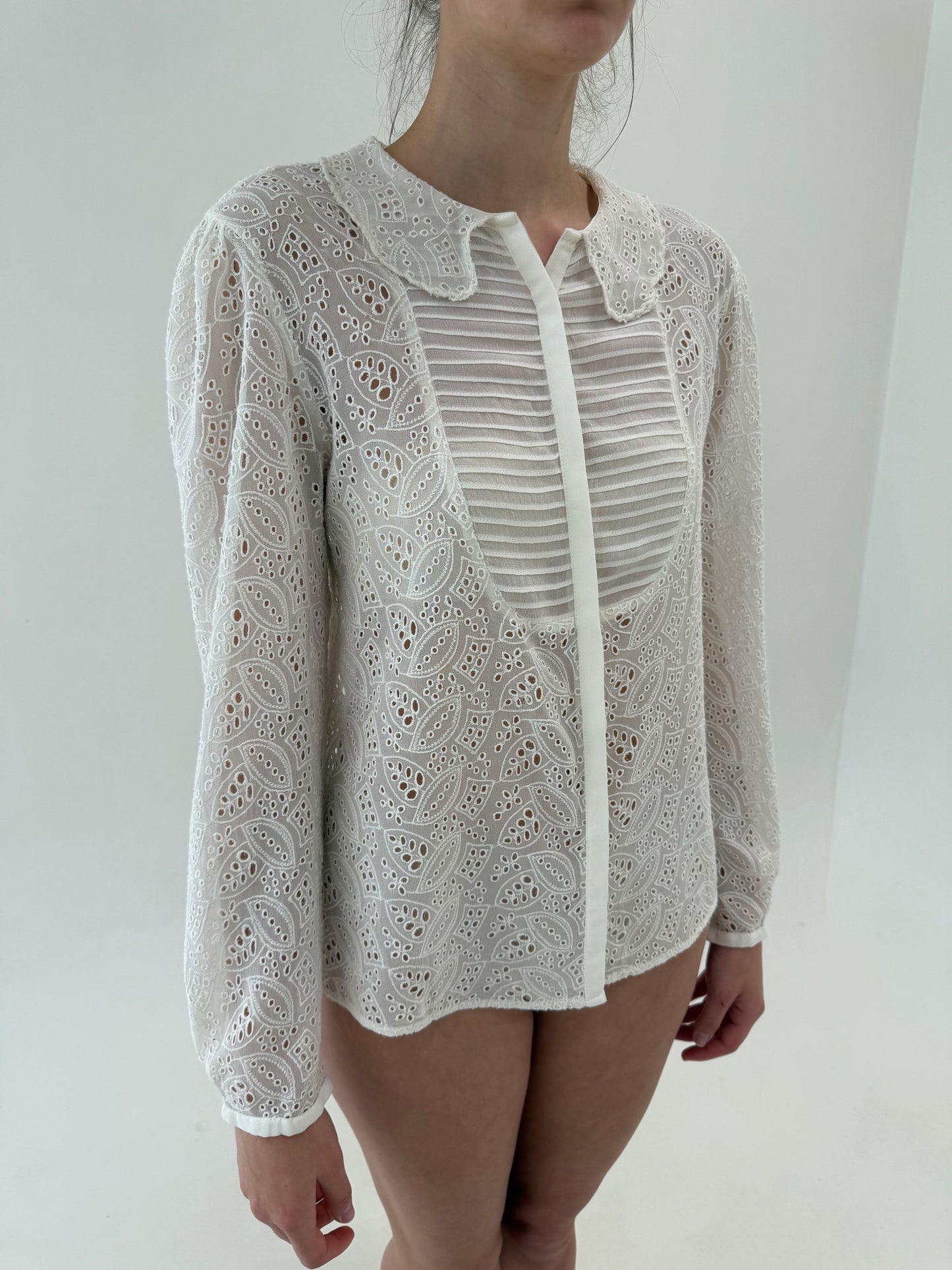 Cămașa vintage excepțională integral broderie anglaise