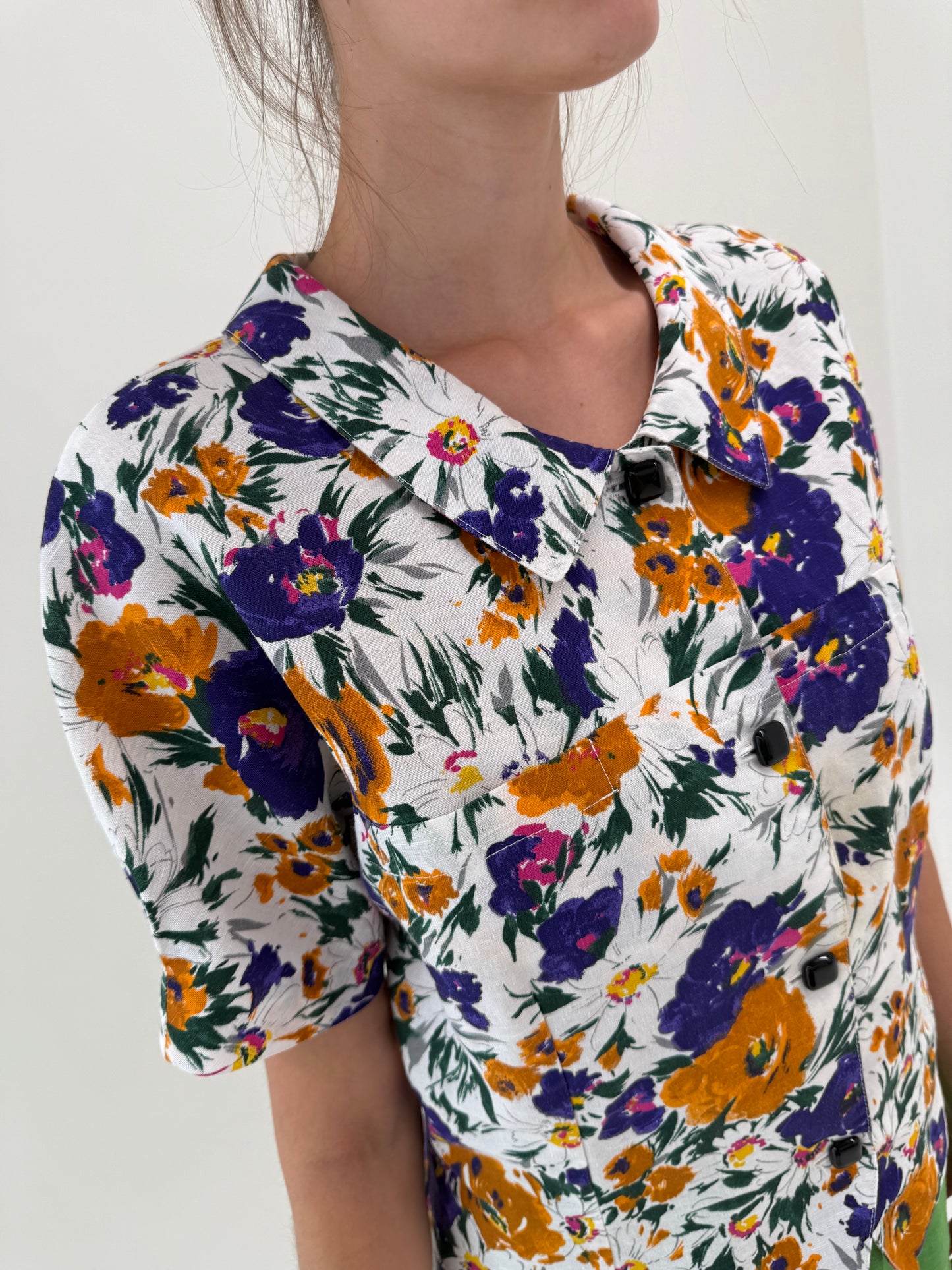 Sacou / cămașă din în premium structurat cu print floral superb