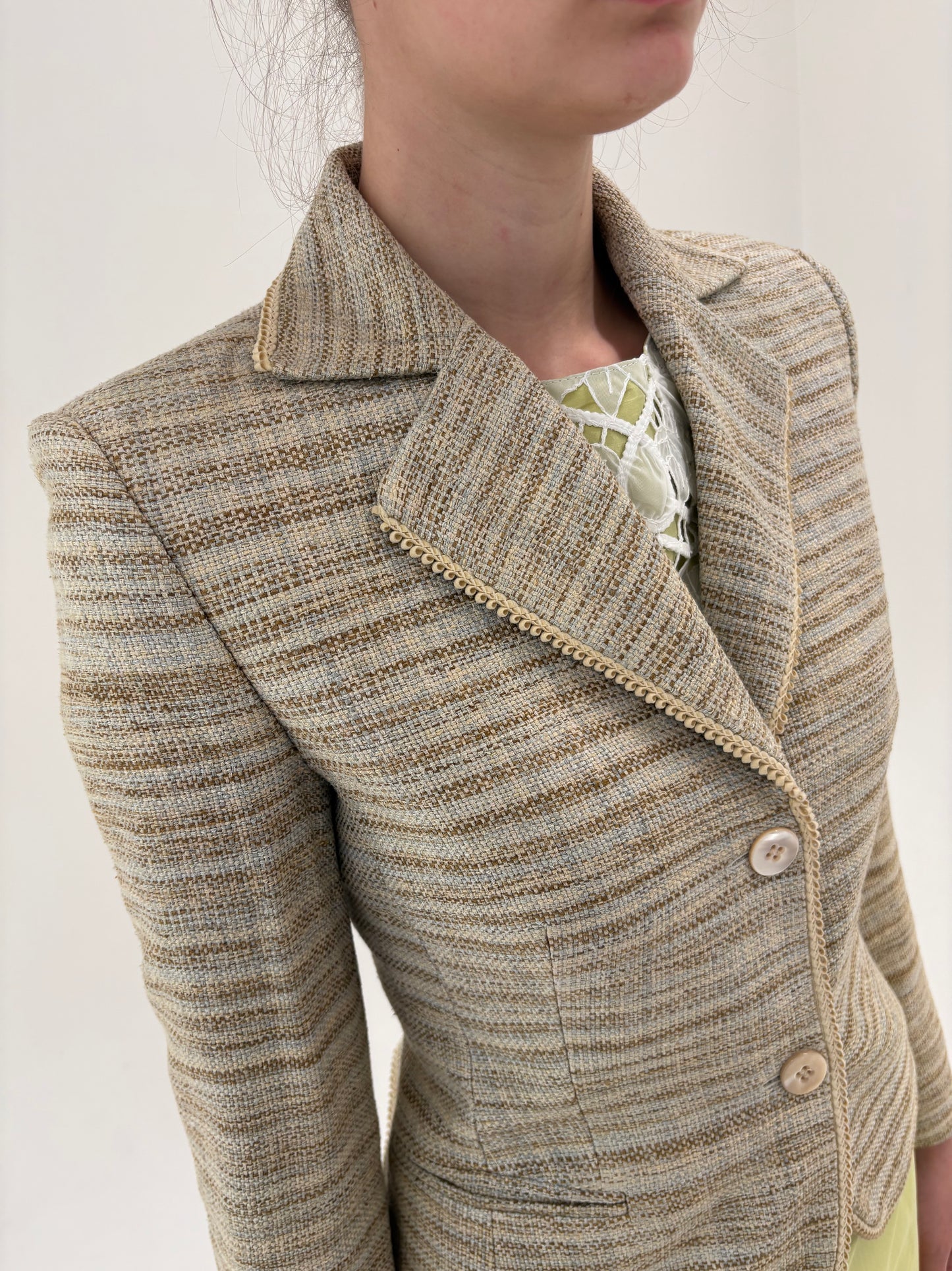 Sacou de brand luxury vintage Feraud din 100% țesătură de mătase naturală