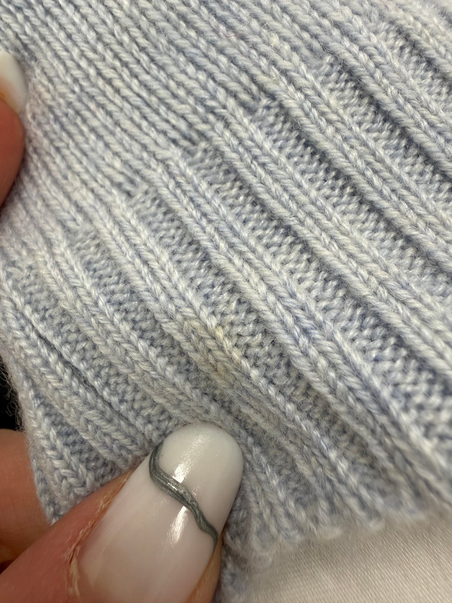 Cardigan baby Blue din cașmir cu guler supradimensionat în croi feminin