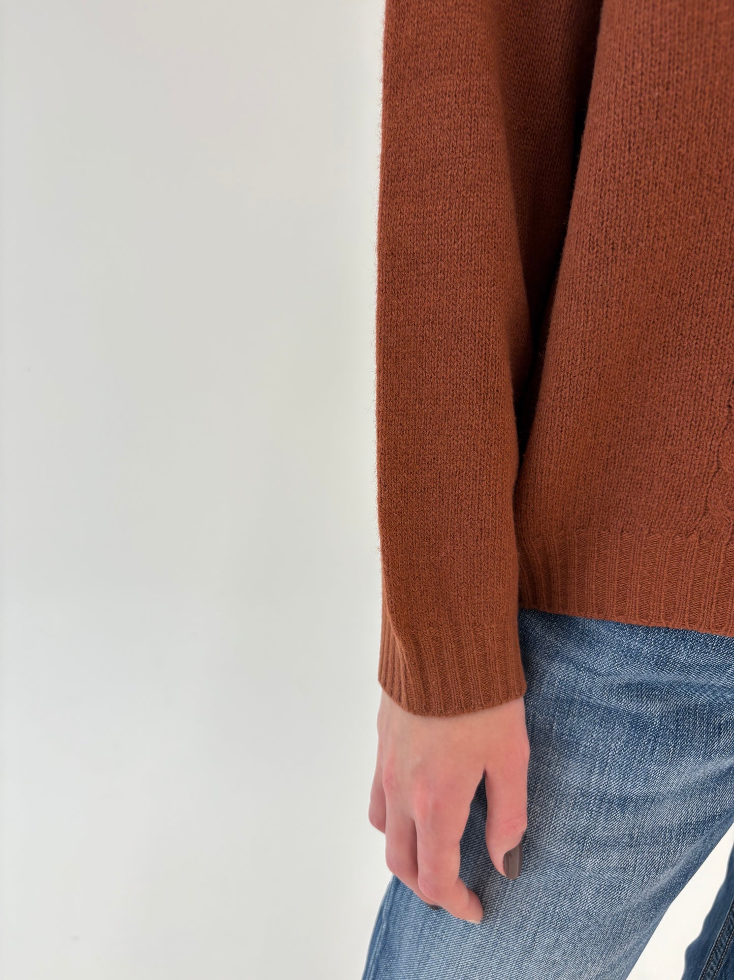 Cardigan caramel excepțional de gramaj mare din lana extrafina și Angora