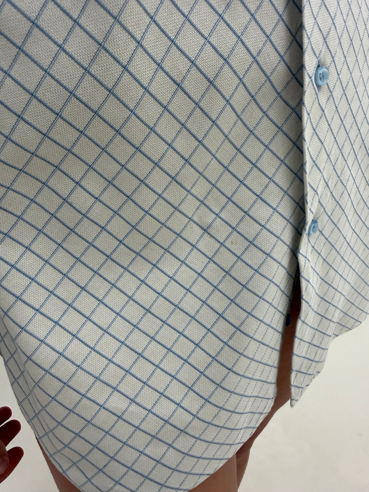 Cămașa luxury Rocco Barocco din bumbac gros basket weave în romburi baby blue