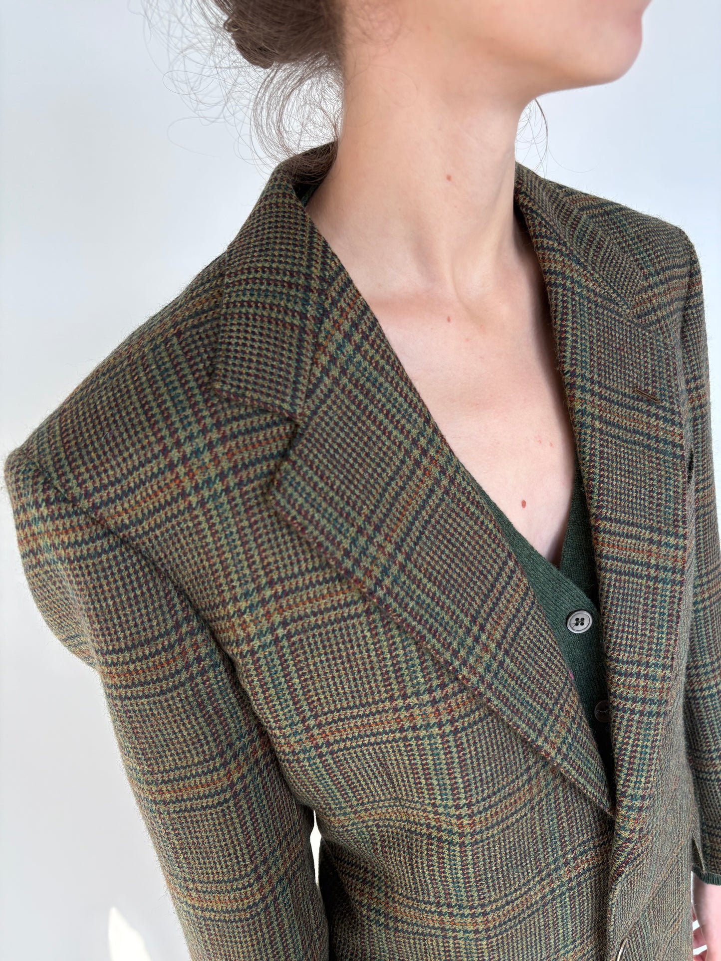 Sacou couture italian din tweed moale de lana în nuanțe superbe