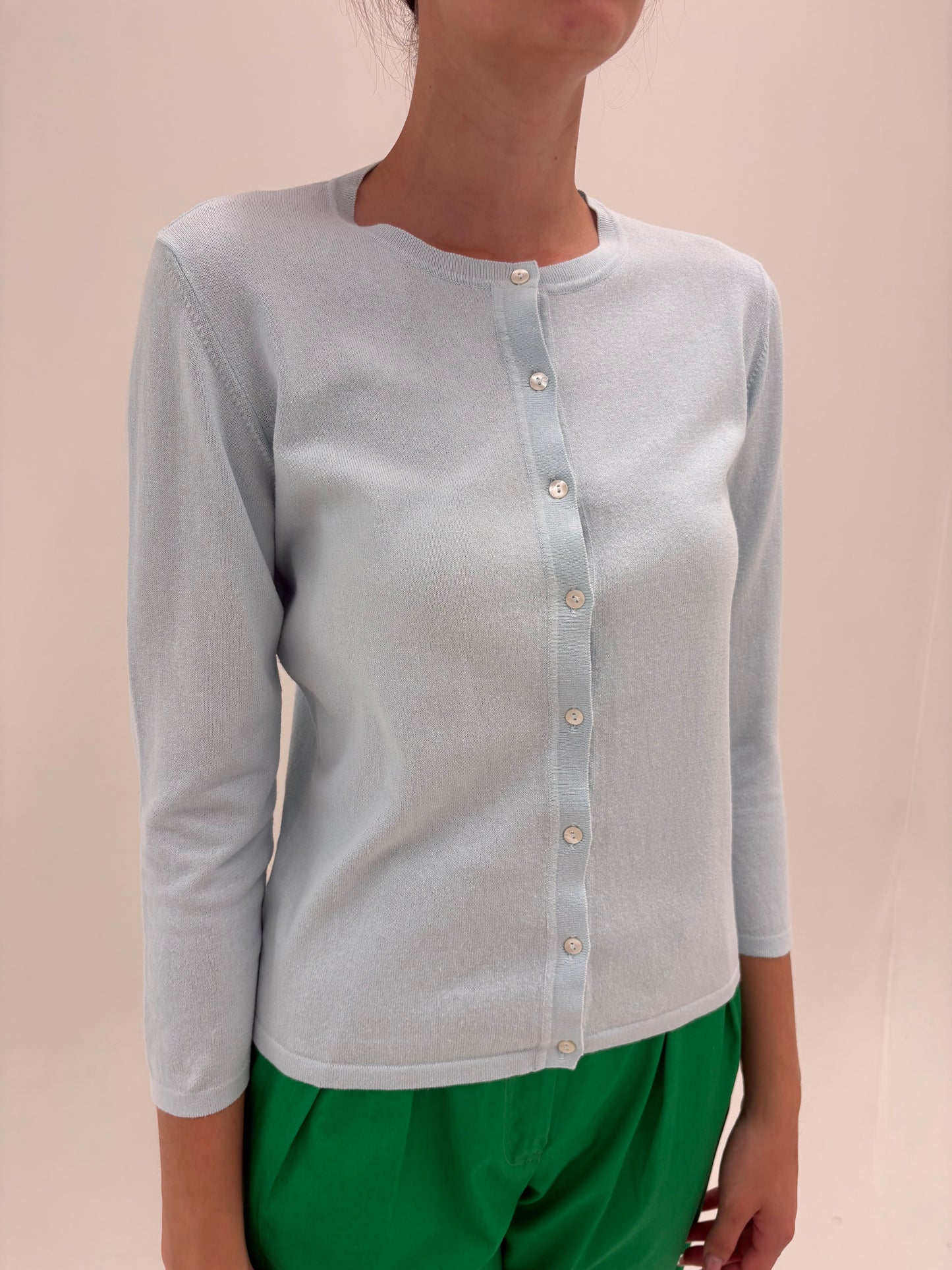 Cardigan baby blue Max Mara de vară din bumbac