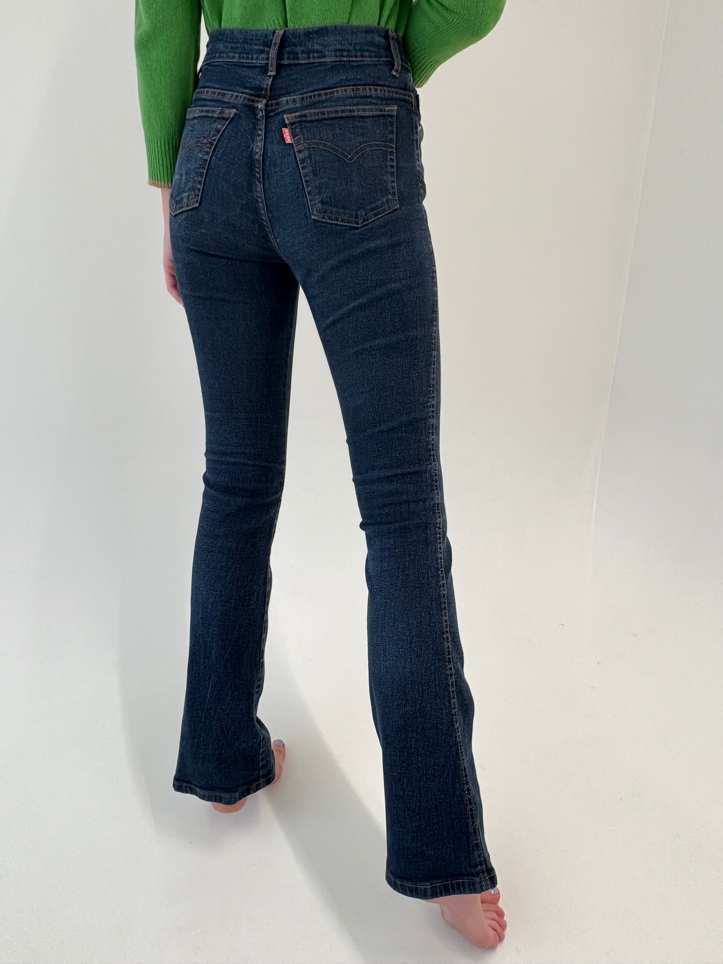 Jeans vintage tall premium modelator evazat dark wash