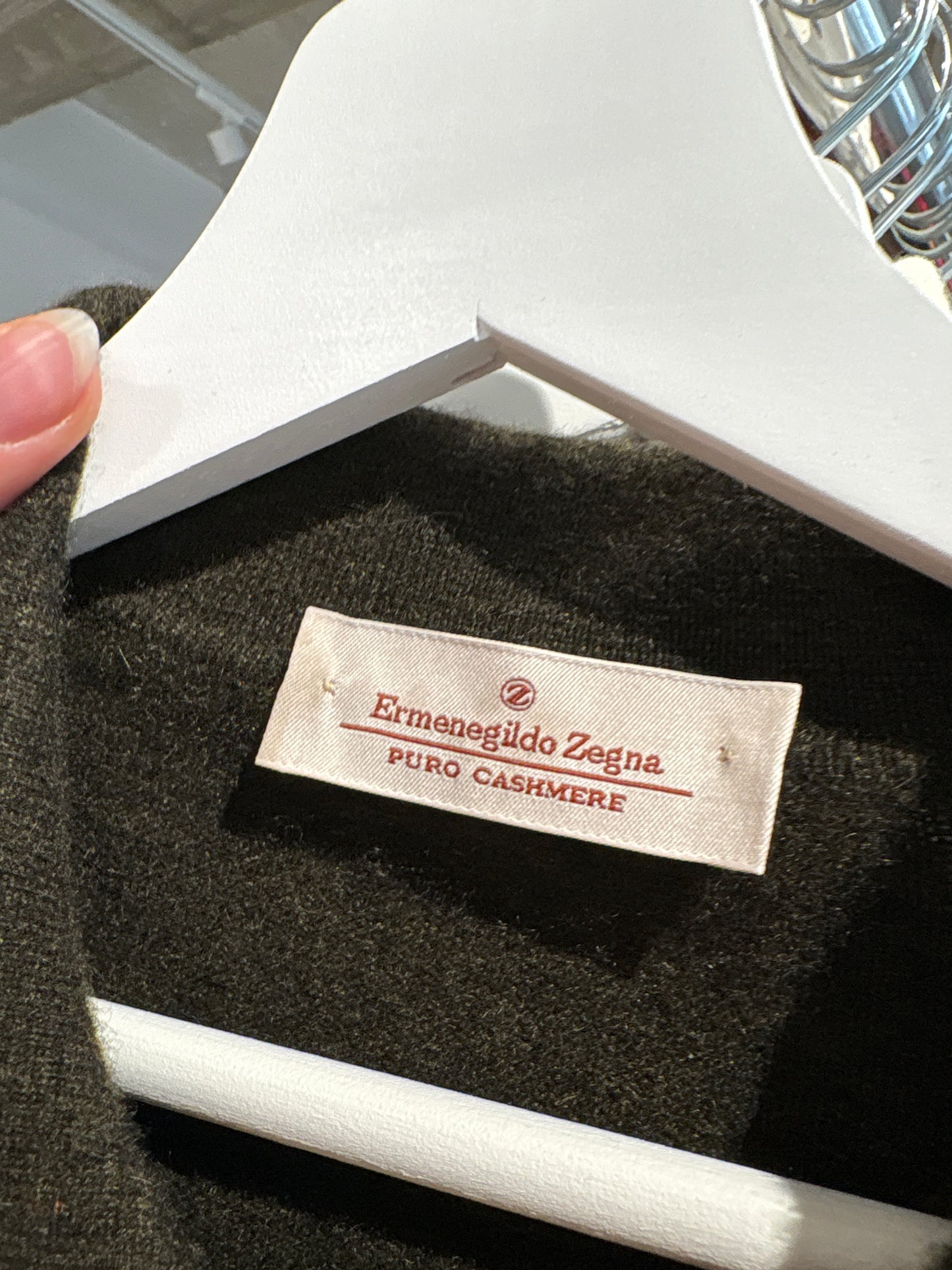 Pulover ultra luxury Zegna polo din cașmir multiply dark forest green