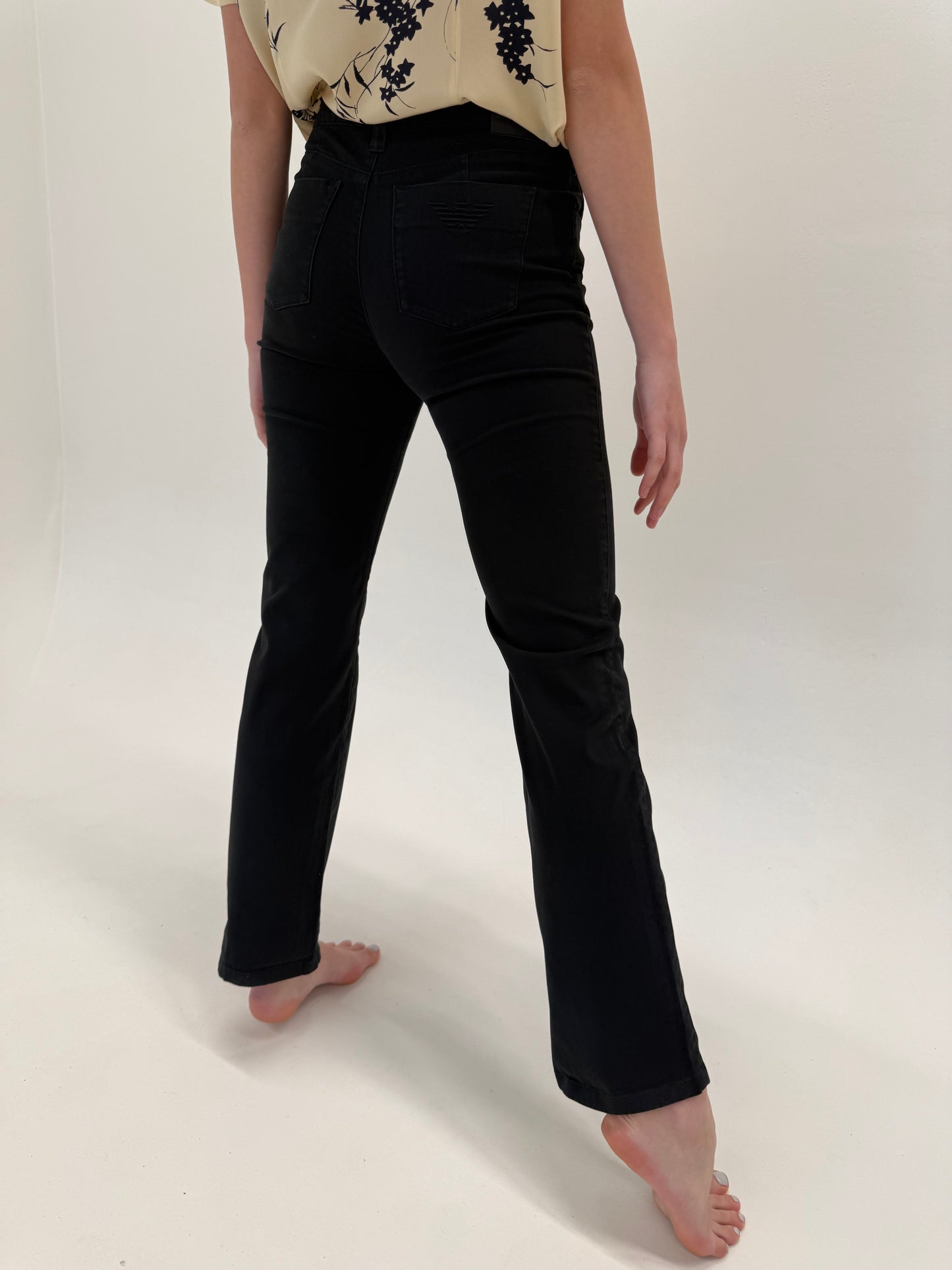 Jeans Armani de sezon cald negru bootcut tall ultra confort modelator